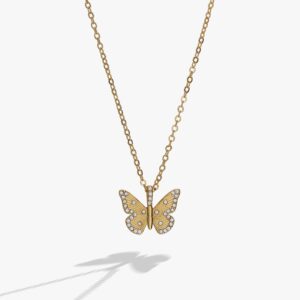 April 'Strength' Butterfly Birthstone Pendant