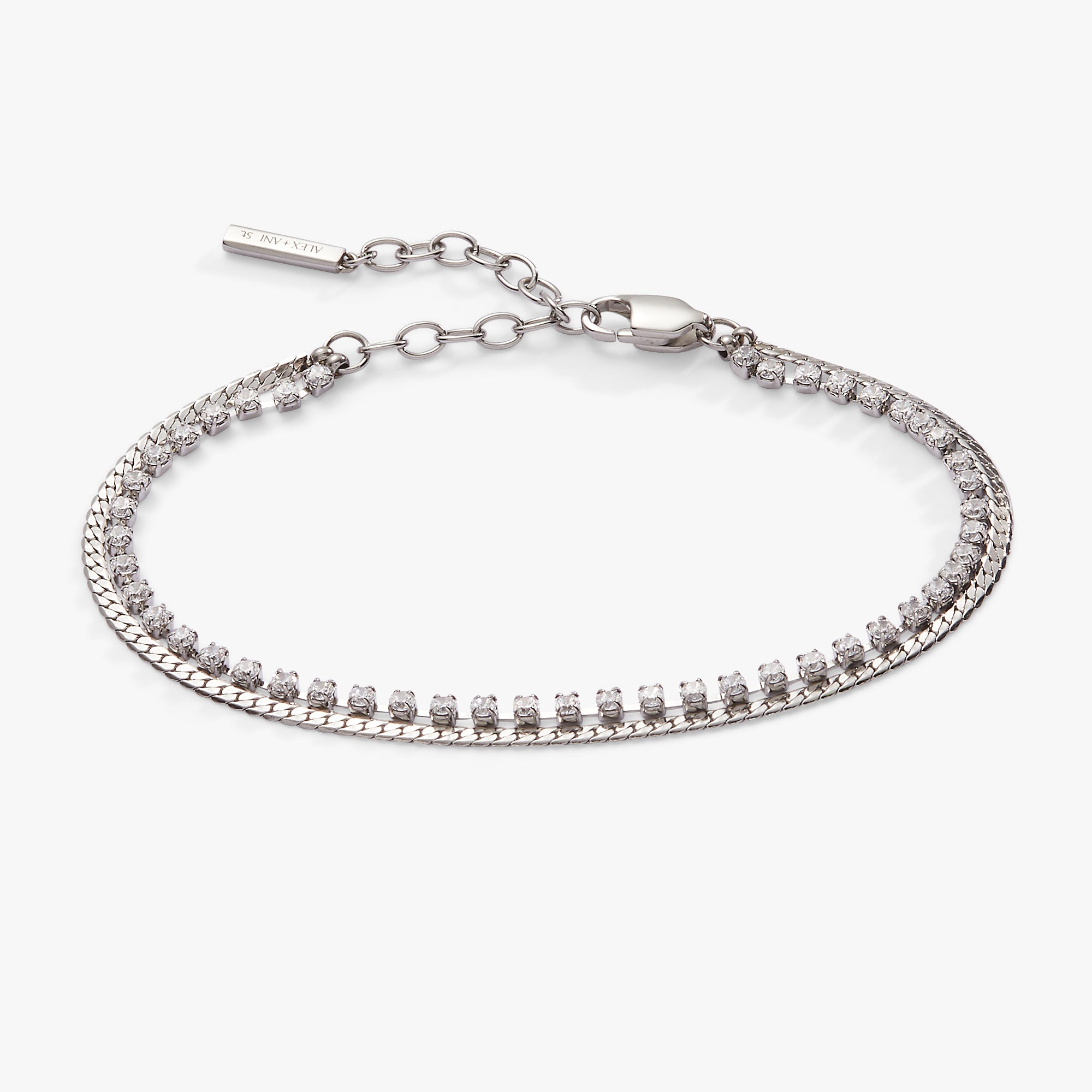 Double Strand Crystal Tennis Chain Bracelet - Image 9