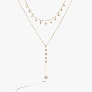Two-Layered Princess Cut Crystal Necklace