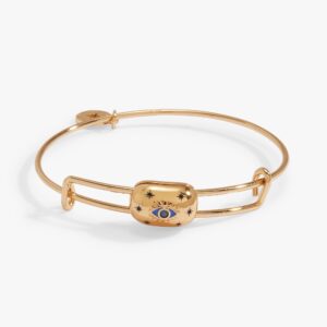 Blue Aventurine Evil Eye Slider Bead Bangle