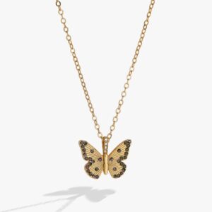June 'Luck' Butterfly Birthstone Pendant