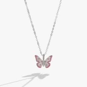 October 'Serenity' Butterfly Birthstone Pendant