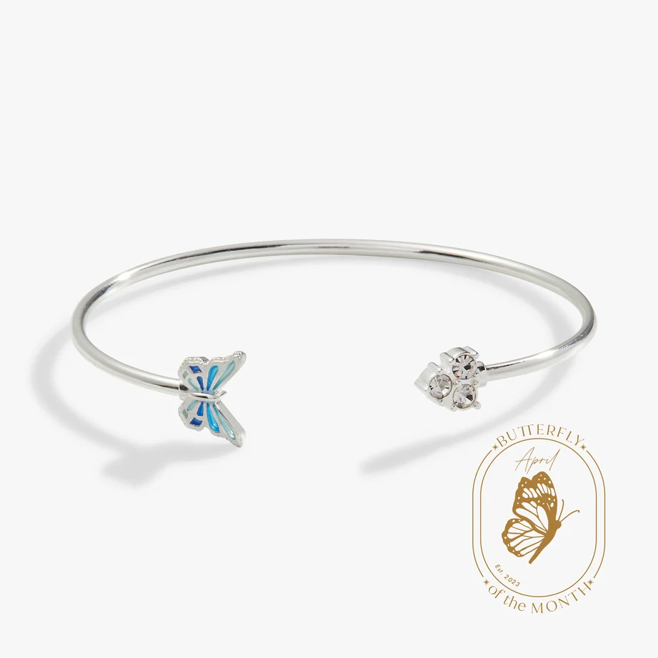 Butterfly + Crystal Flex Cuff Bracelet