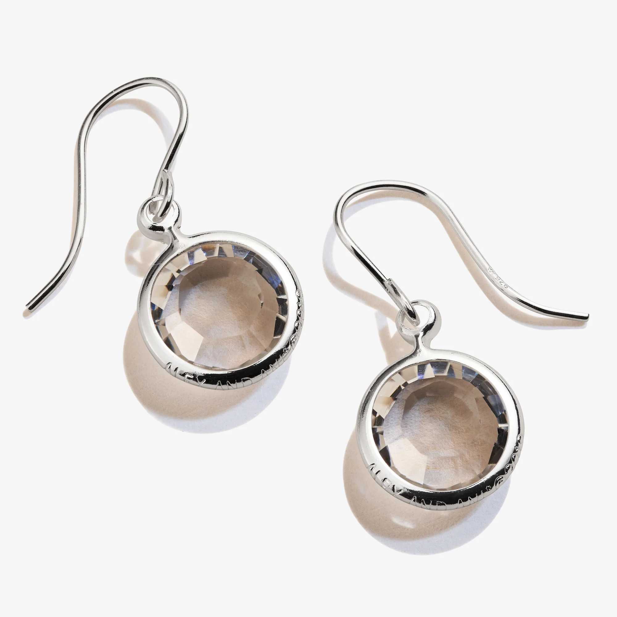 Clear Crystal Birthstone Earrings. April
