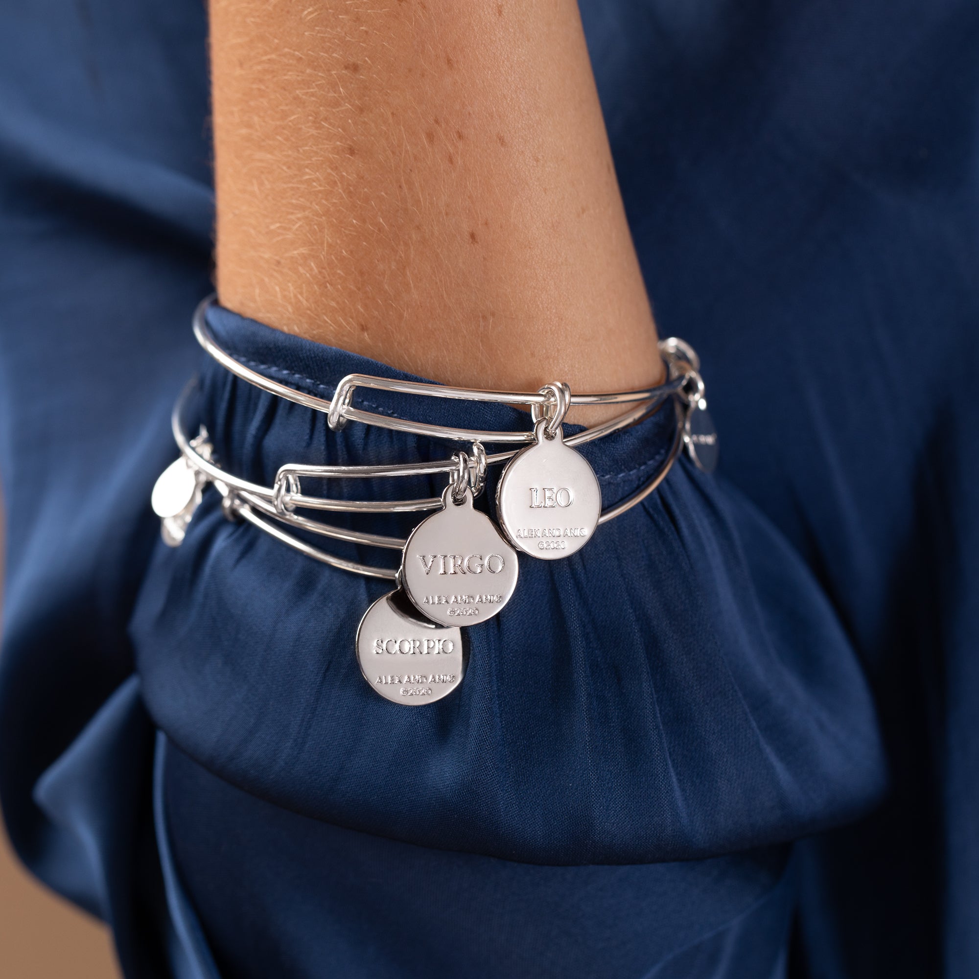 Aquarius Zodiac Charm Bangle - Image 4