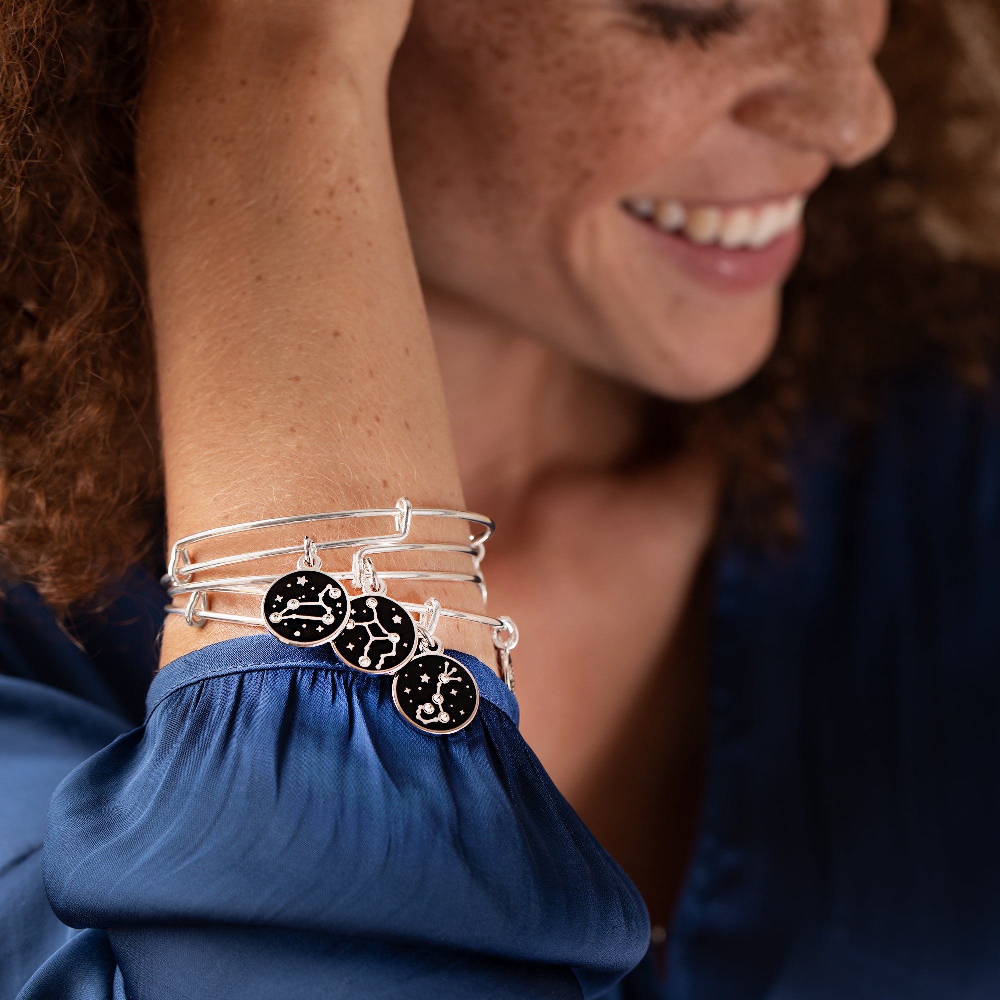 Aquarius Zodiac Charm Bangle - Image 2