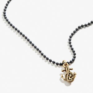 Anchor Ball Chain Necklace. Men's