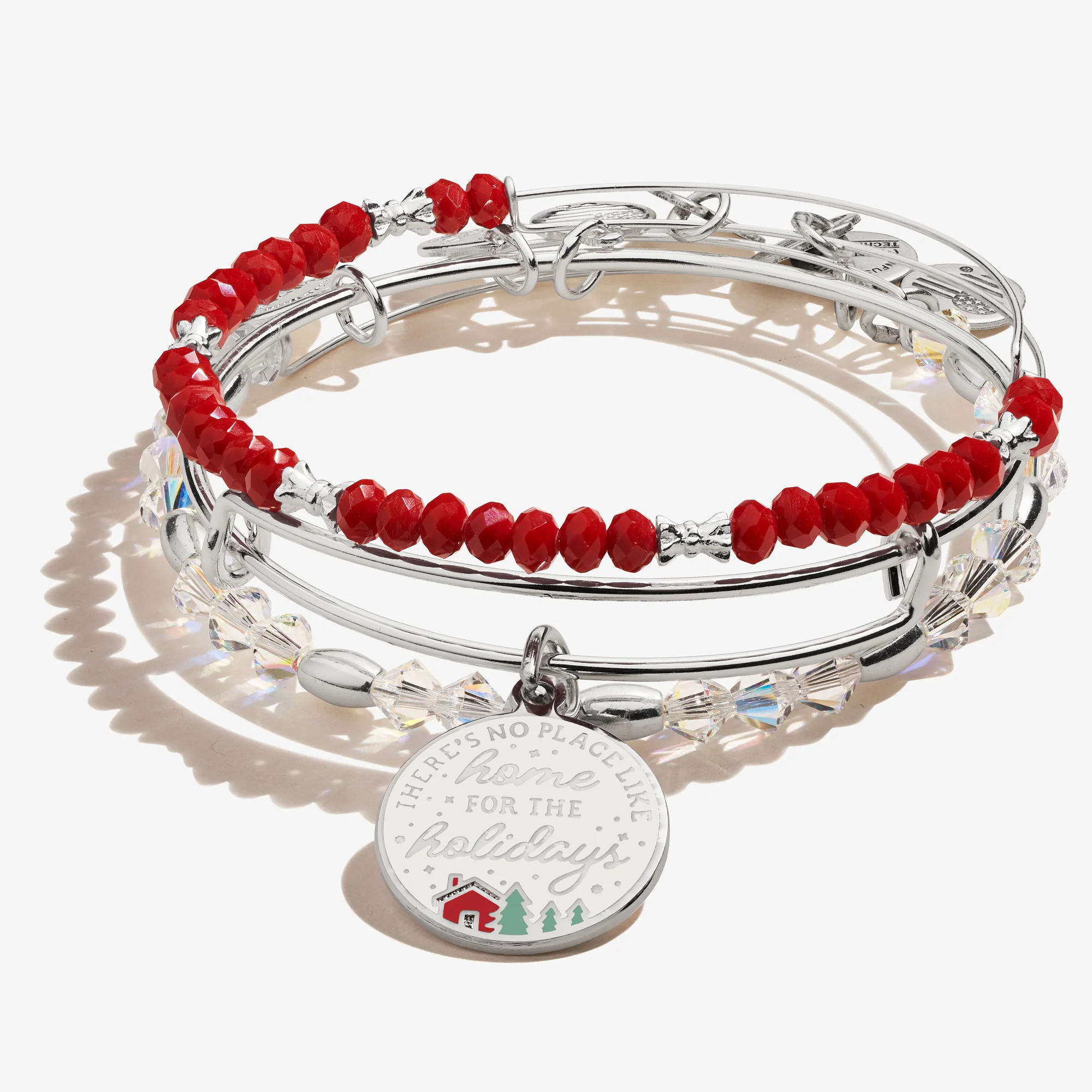 'There's No Place Like Home for the Holidays' Charm Bangles. Set of 3