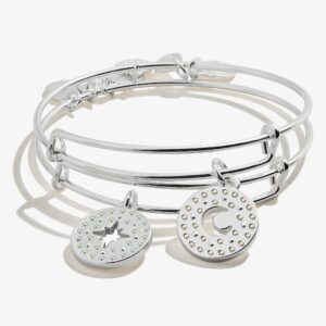 Best Friends Moon + Star Charm Bangle. Set of 2