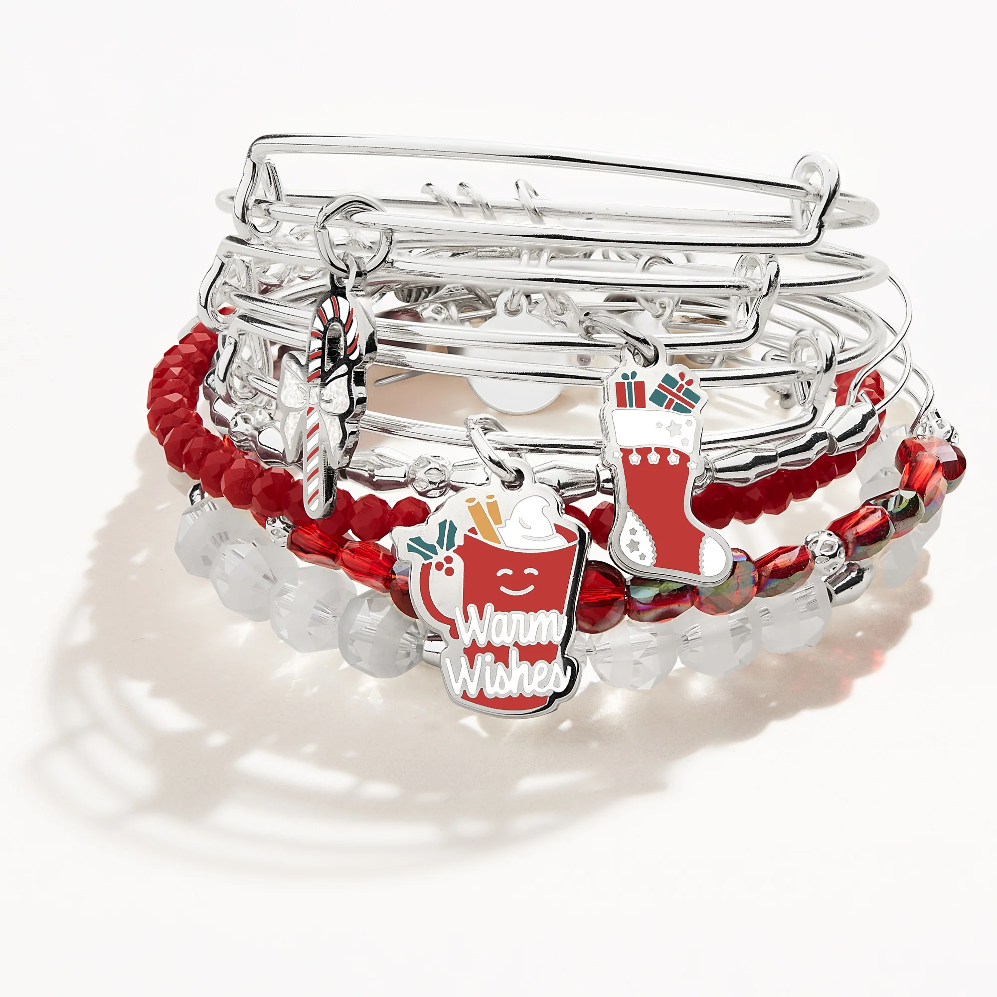 'Warm Wishes' Charm Bangle. Set of 7
