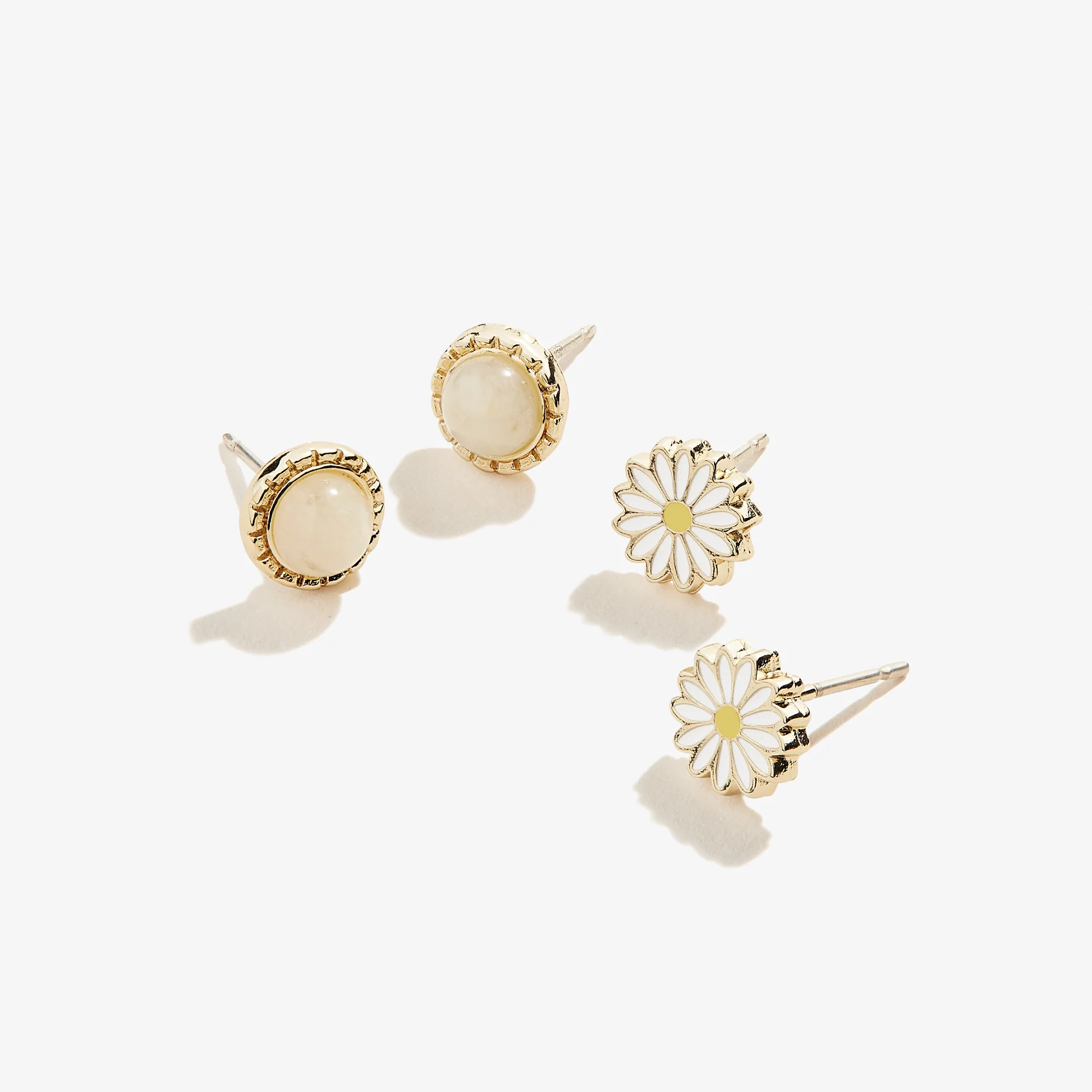Daisy + Jasper Stone Stud Earrings. Set of 2