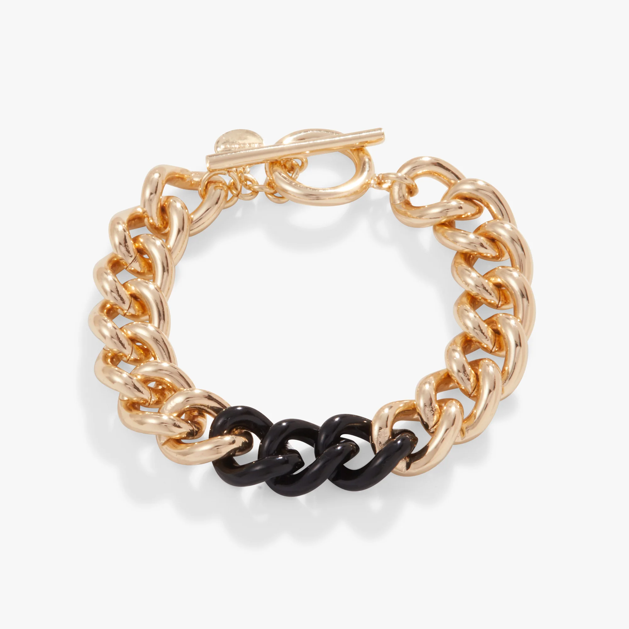 Color Block Chain Bracelet. Black
