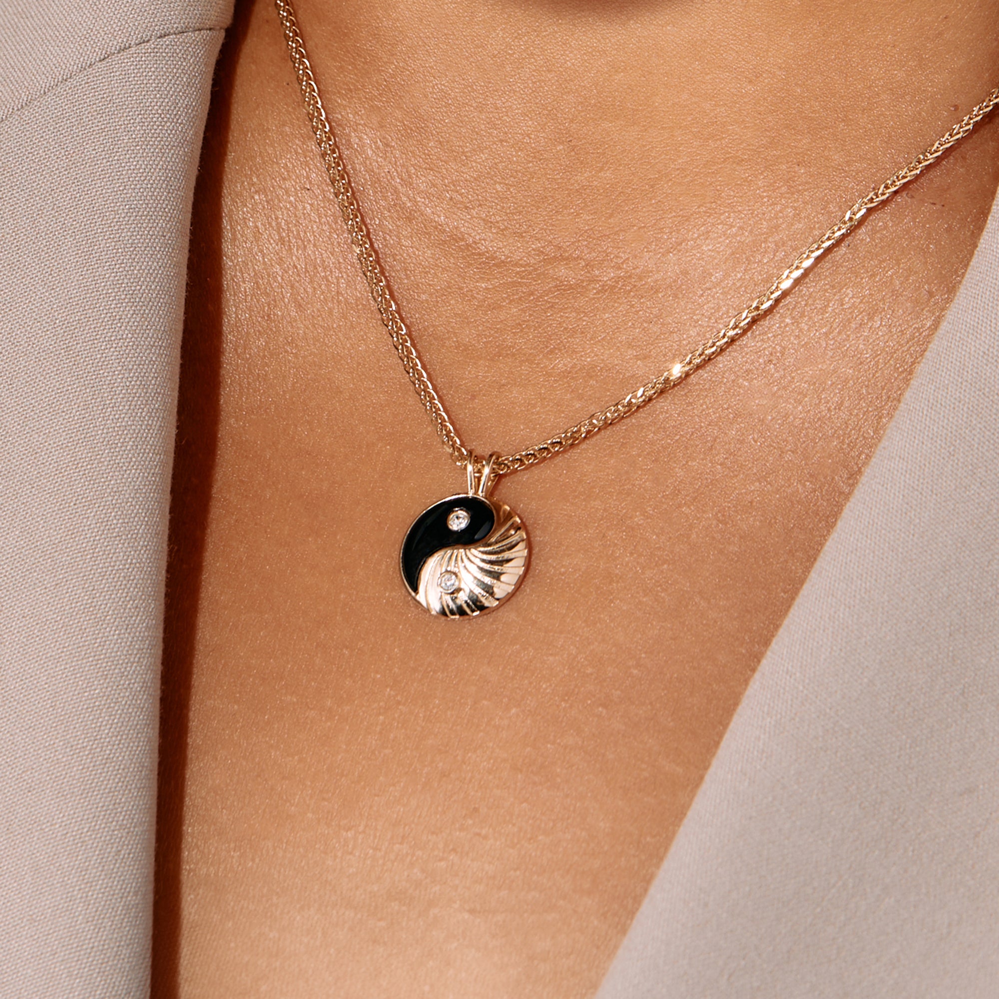 Black Onyx Yin Yang Precious Necklace - Image 2