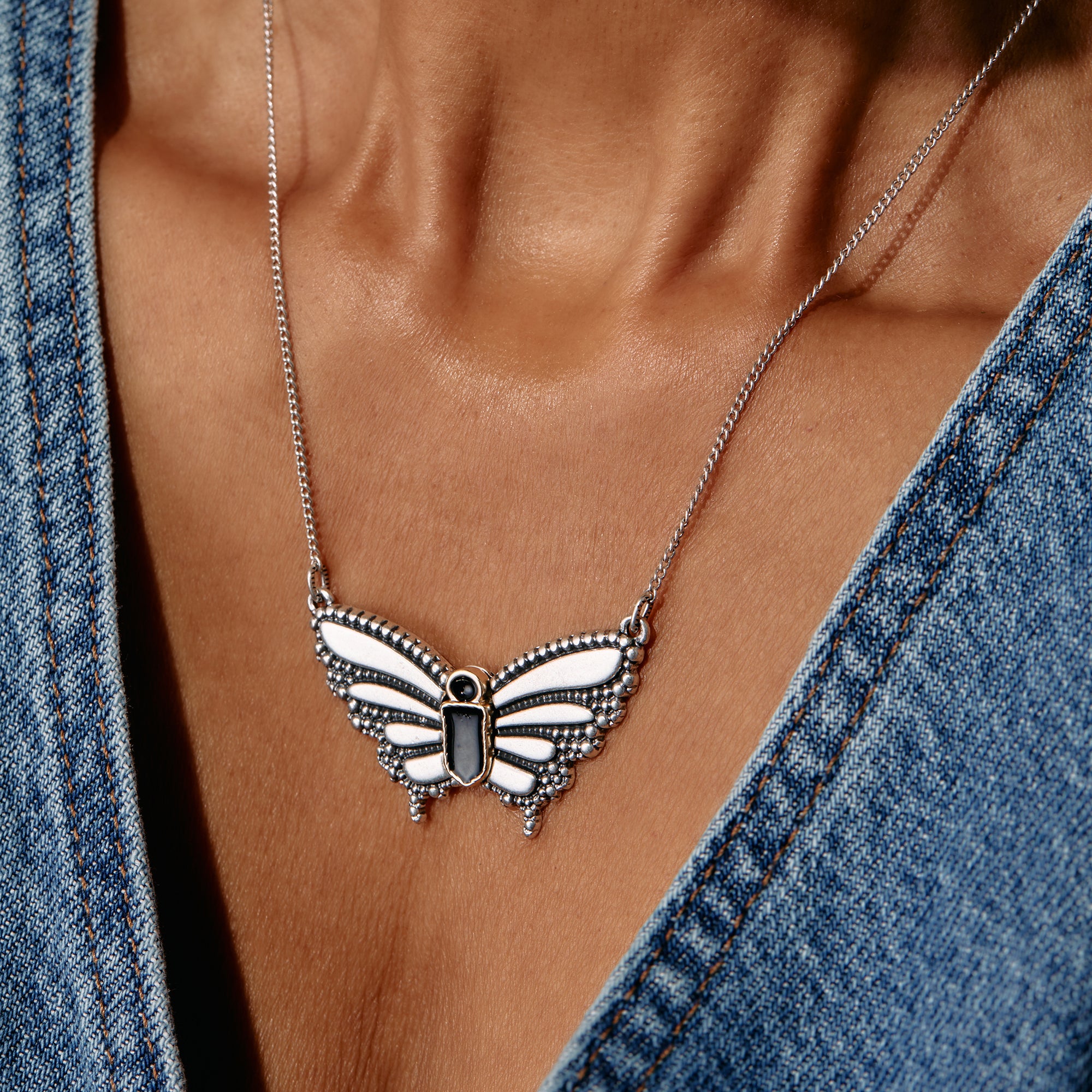 Antique Butterfly Necklace - Image 2