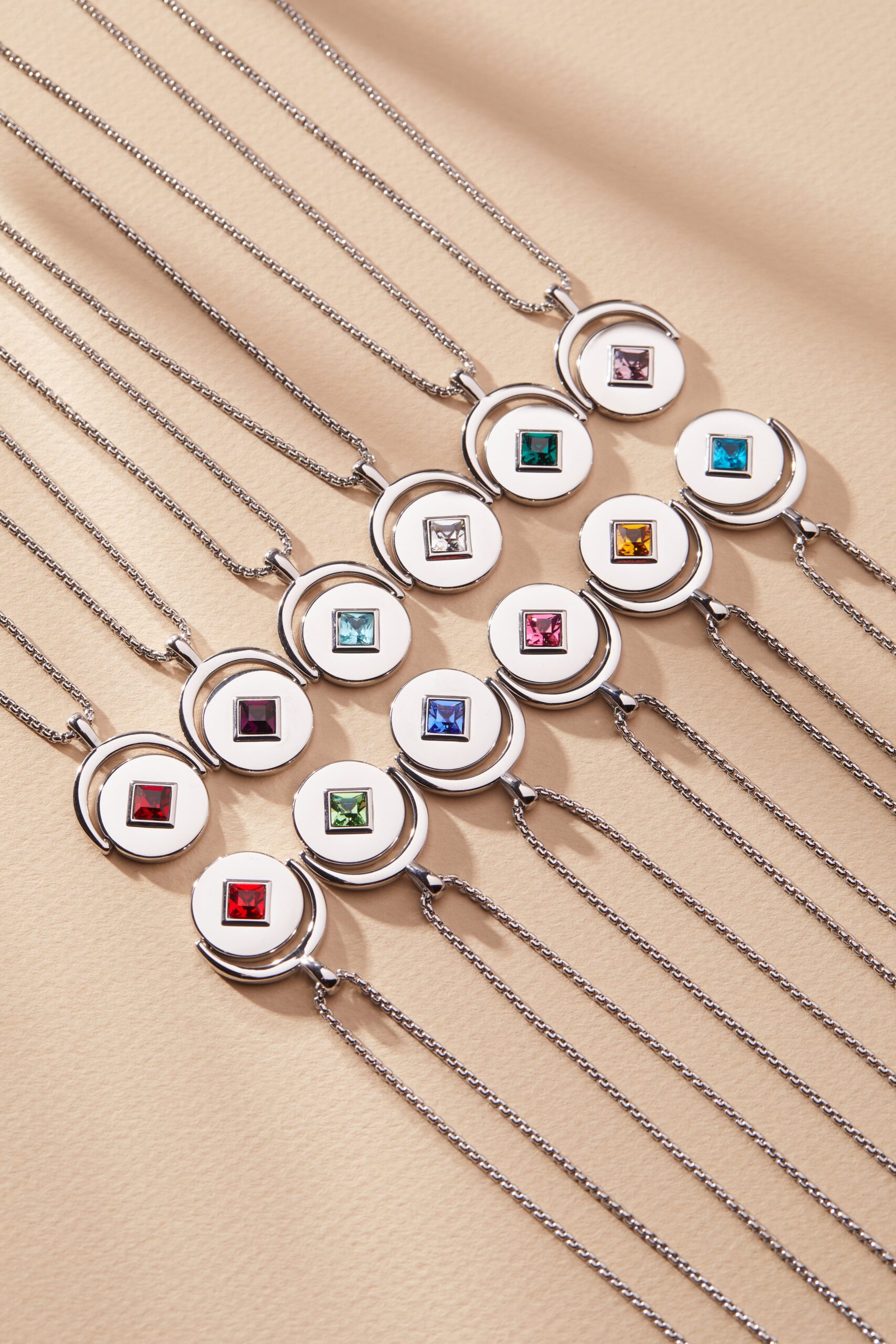 April Birthstone and Flower Flip Charm Necklace - Image 13