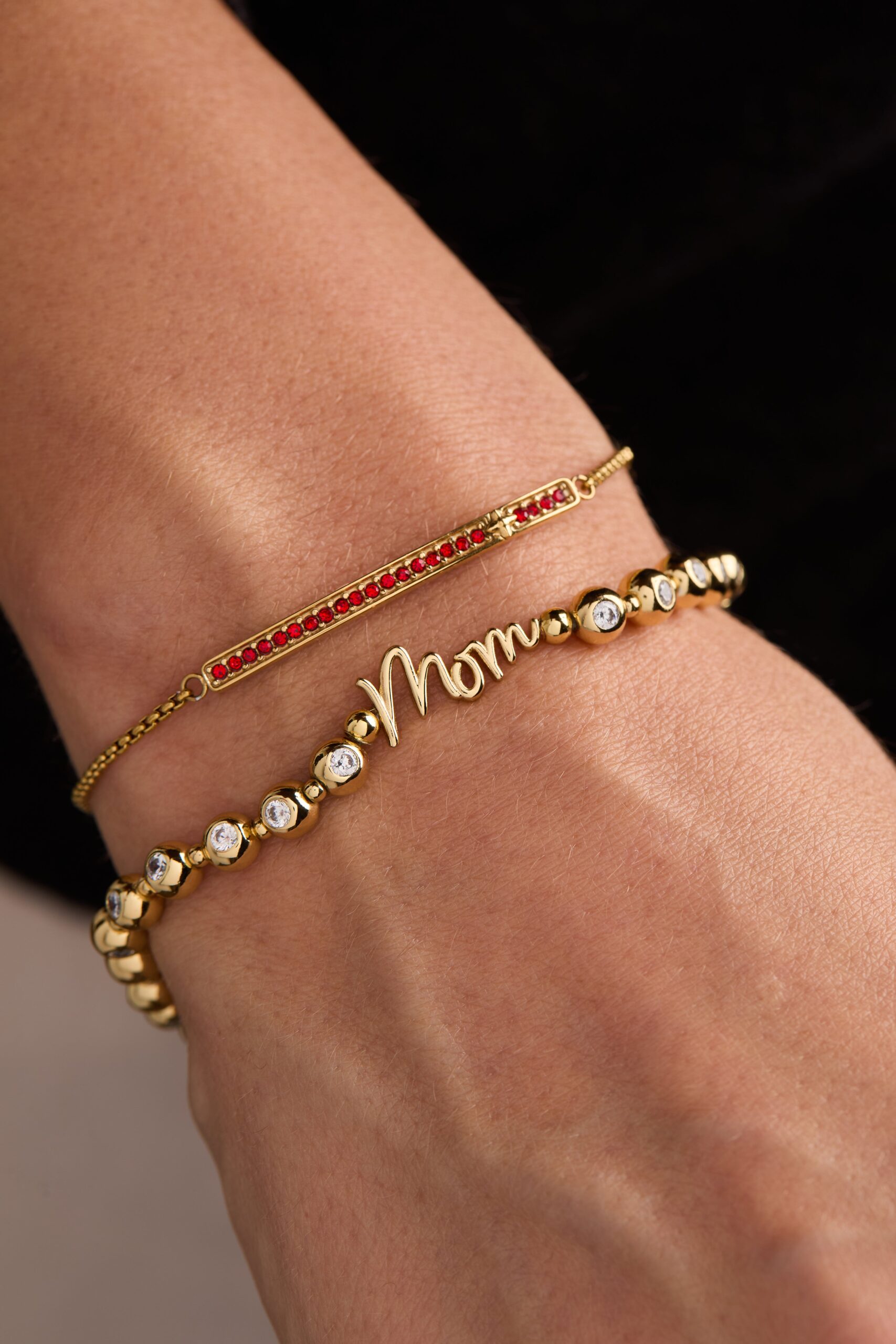 Mom Elongated Crystal Stretch Bracelet - Image 7