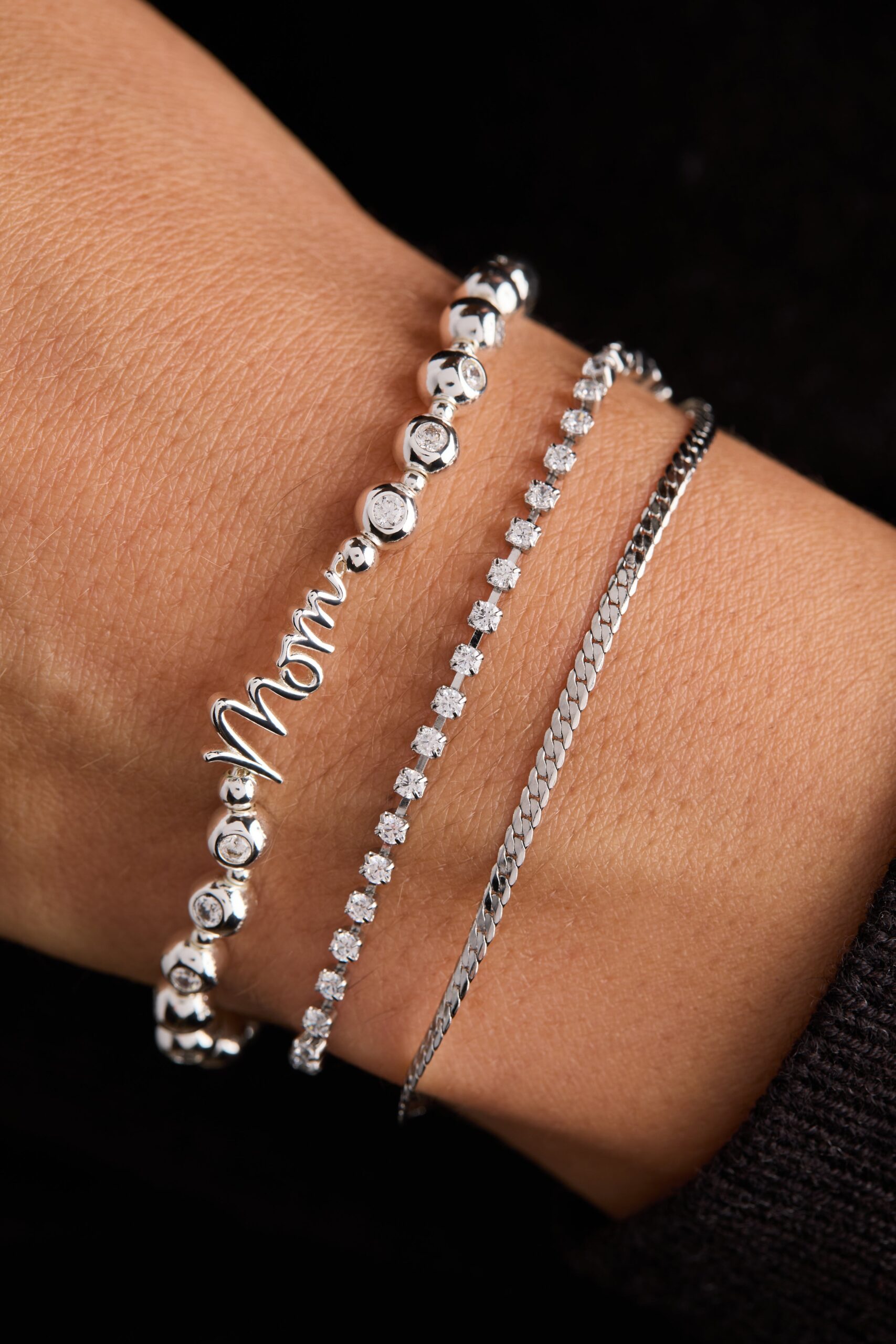 Mom Elongated Crystal Stretch Bracelet - Image 6