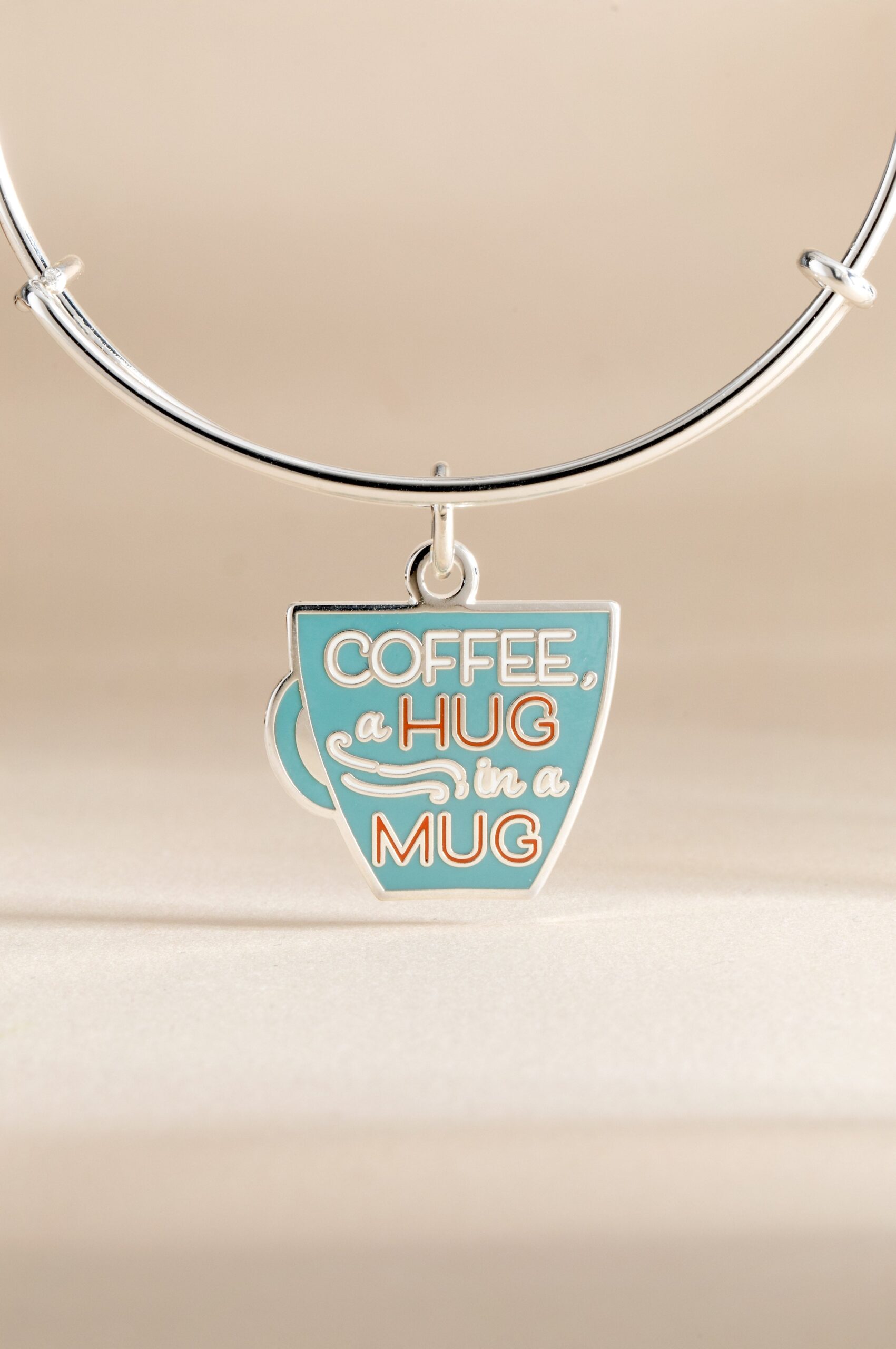 'A Hug In A Mug' Coffee Charm Bangle - Image 2