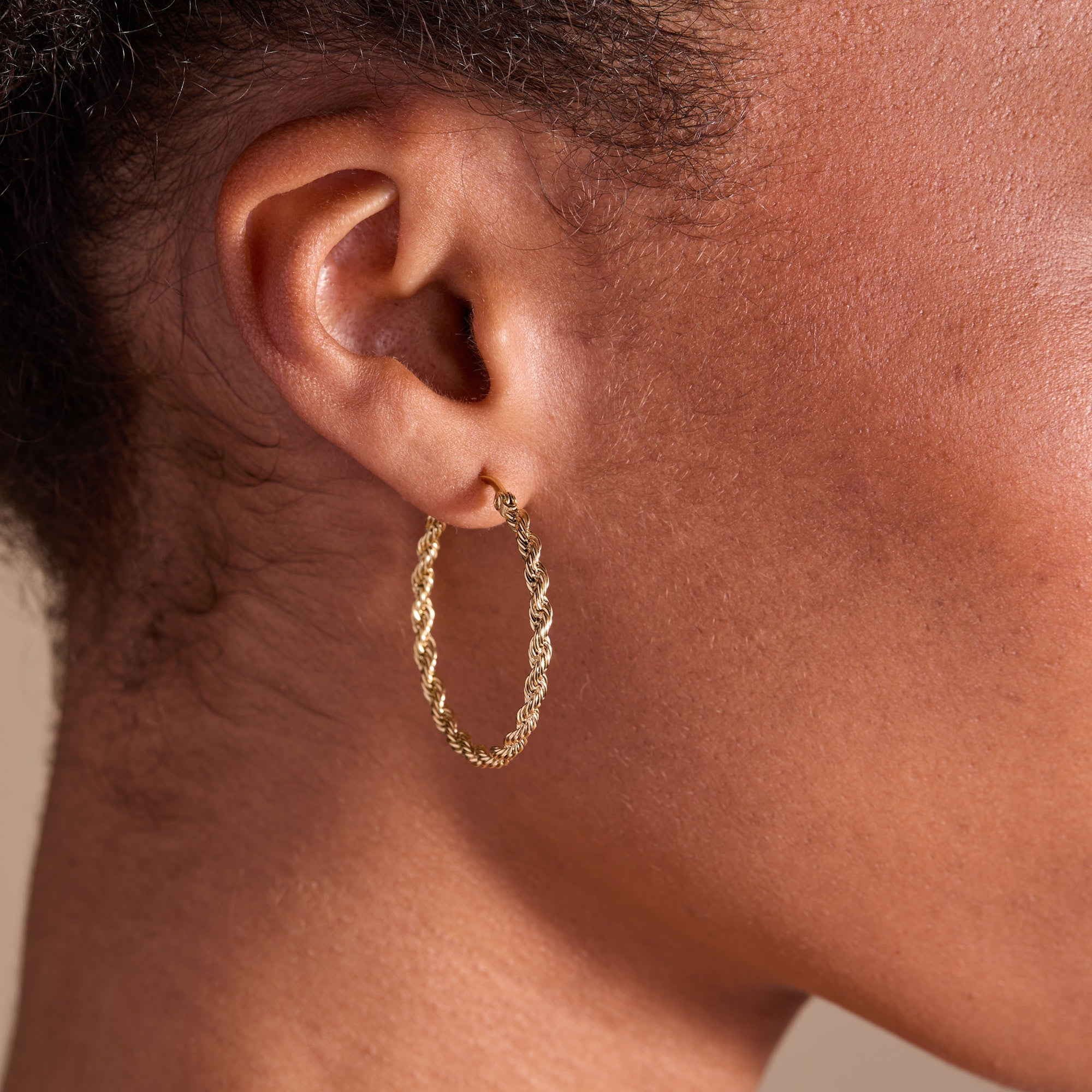 Frozen French Rope Hoop Earrings - Image 6