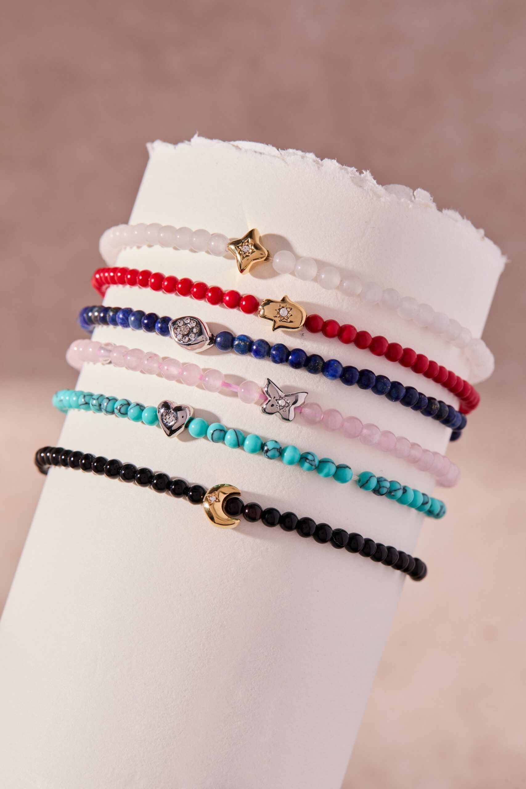 Evil Eye Lapis Mini Stretch Bracelet - Image 3
