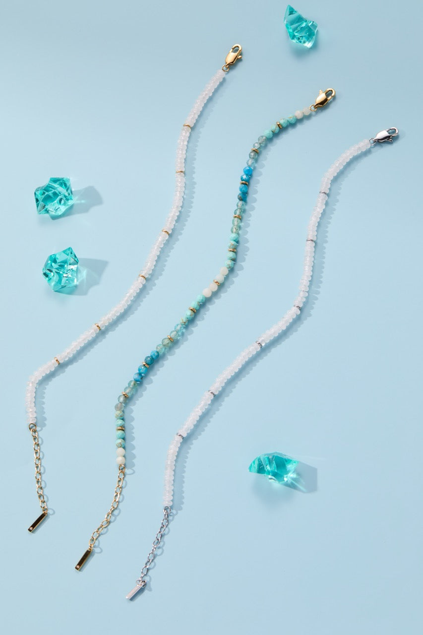 Turquoise Ombre Semi-Precious Beaded Anklet - Image 7