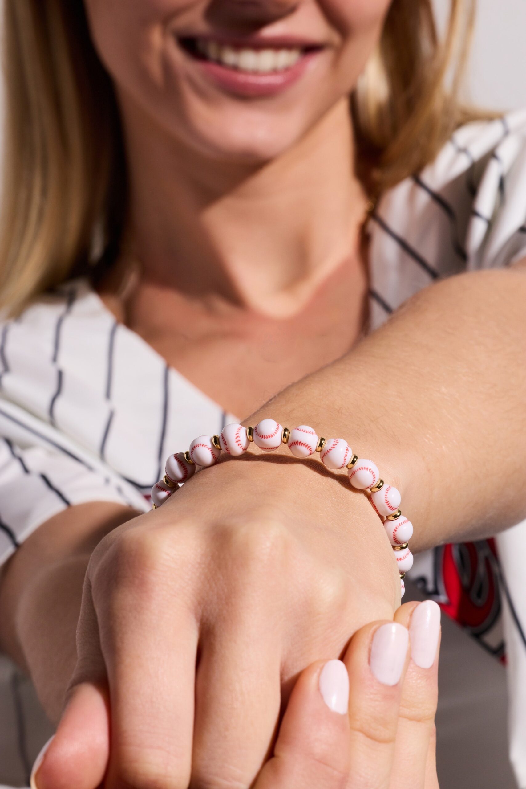 Baseball Beaded Bangle - Image 4