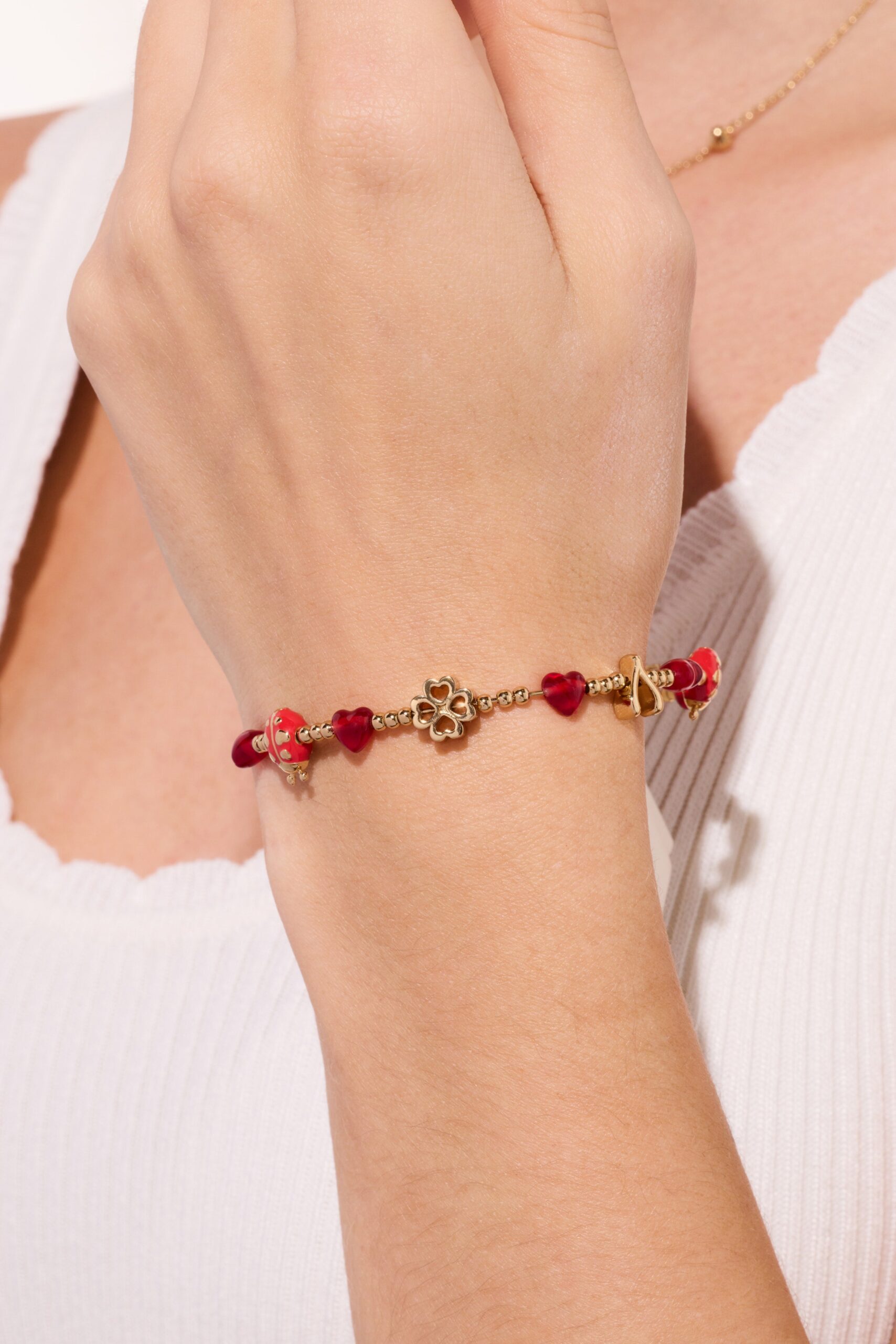 Lucky Ladybug Beaded Bangle - Image 2