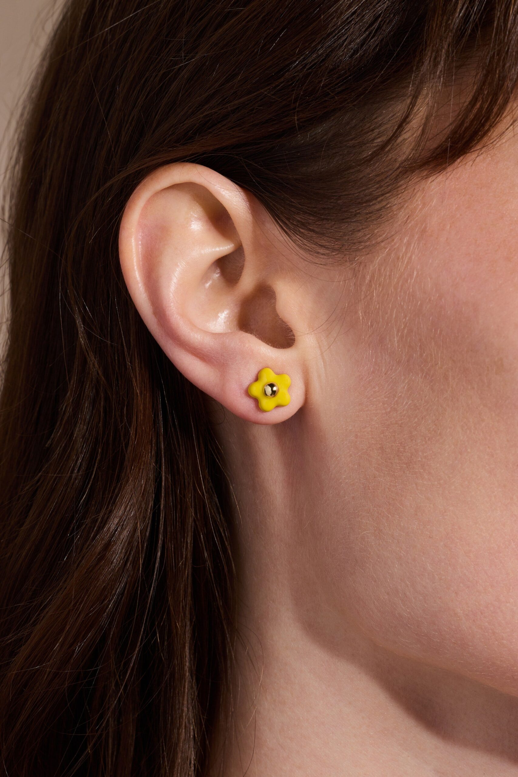 Enamel Buttercup Stud Earrings - Image 2