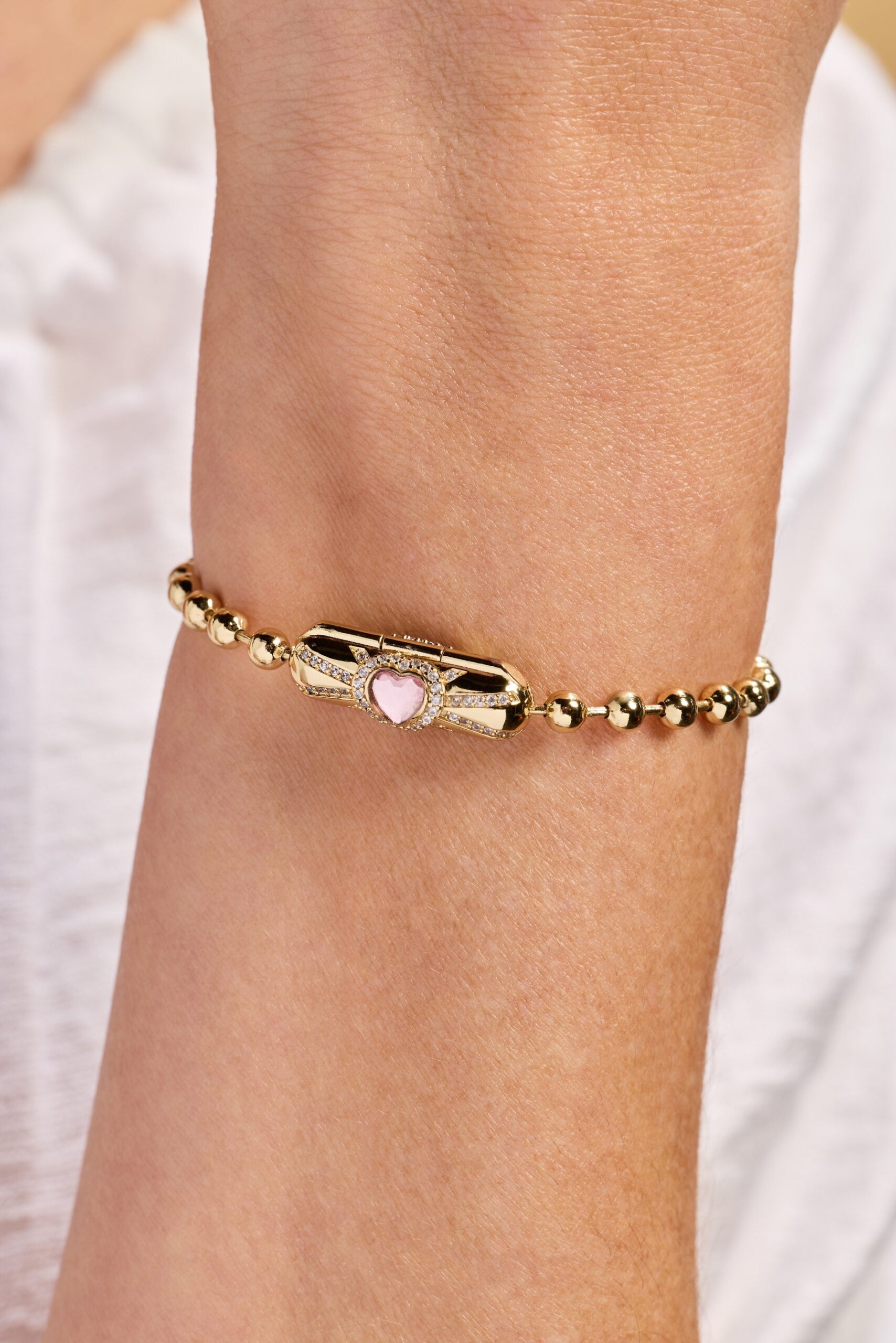 Heart Barrel Closure Bracelet - Image 2