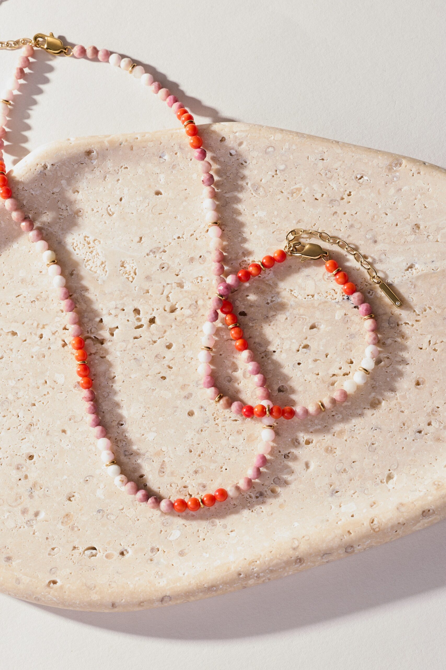 Coral Ombre Semi-Precious Beaded Necklace - Image 6