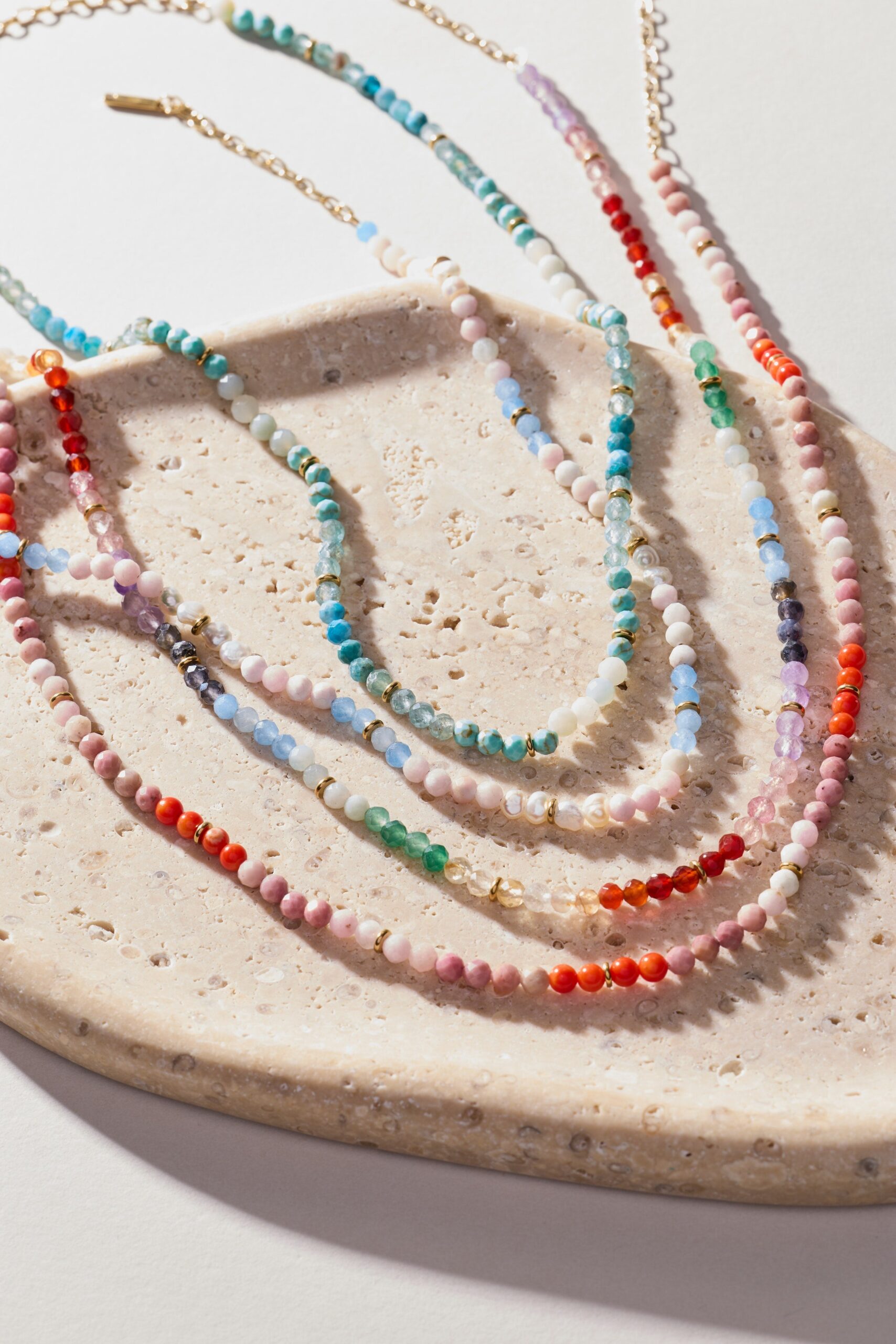 Coral Ombre Semi-Precious Beaded Necklace - Image 4
