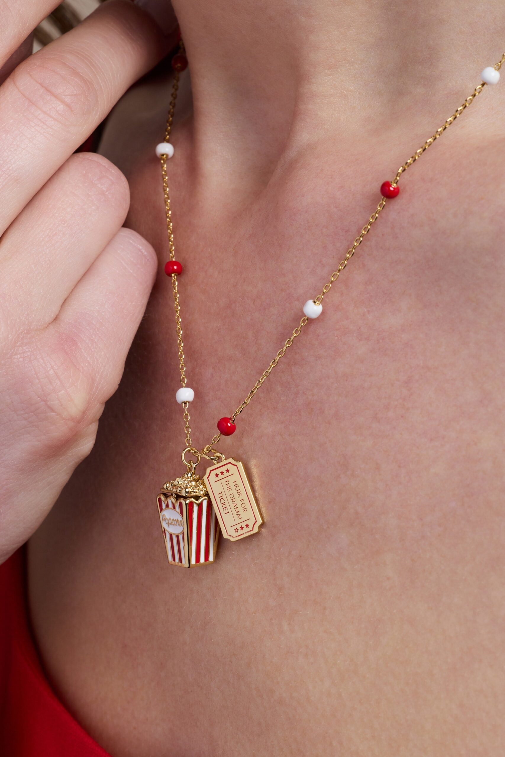 'Here For The Drama!' Popcorn Charm Locket Pendant - Image 5