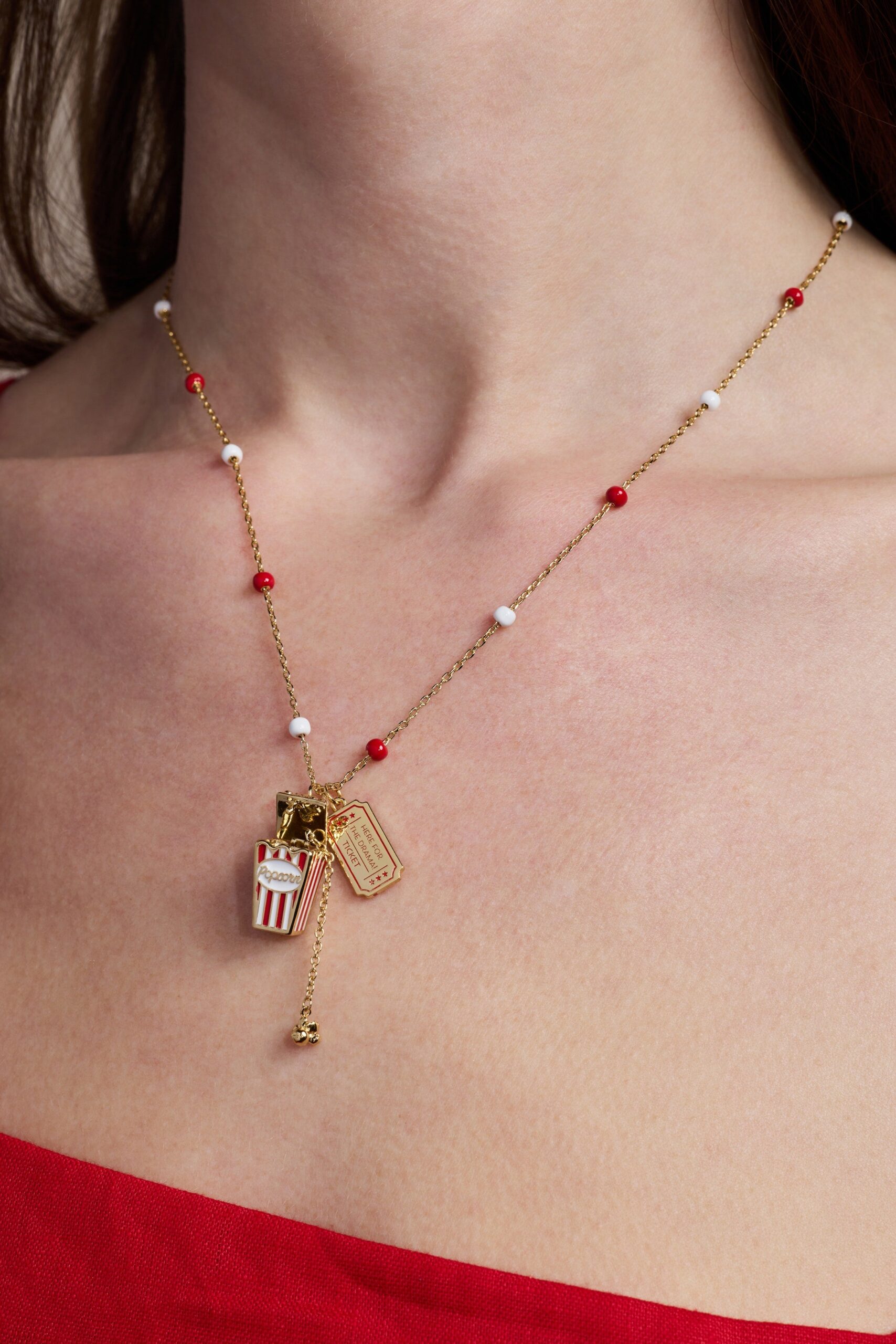 'Here For The Drama!' Popcorn Charm Locket Pendant - Image 8