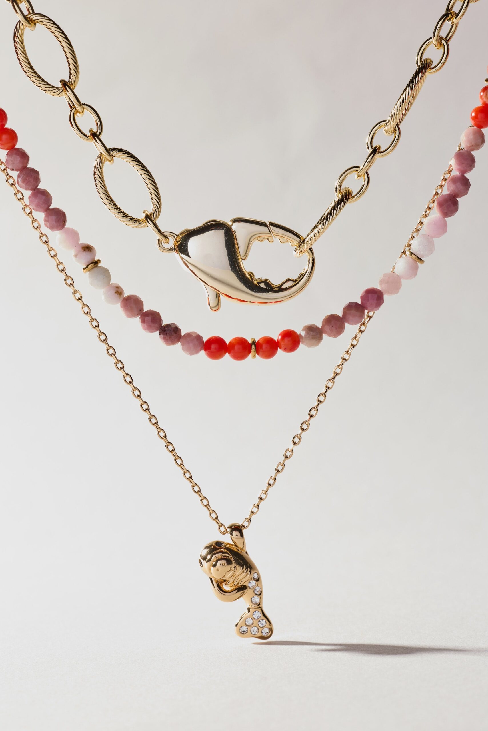 Coral Ombre Semi-Precious Beaded Necklace - Image 7