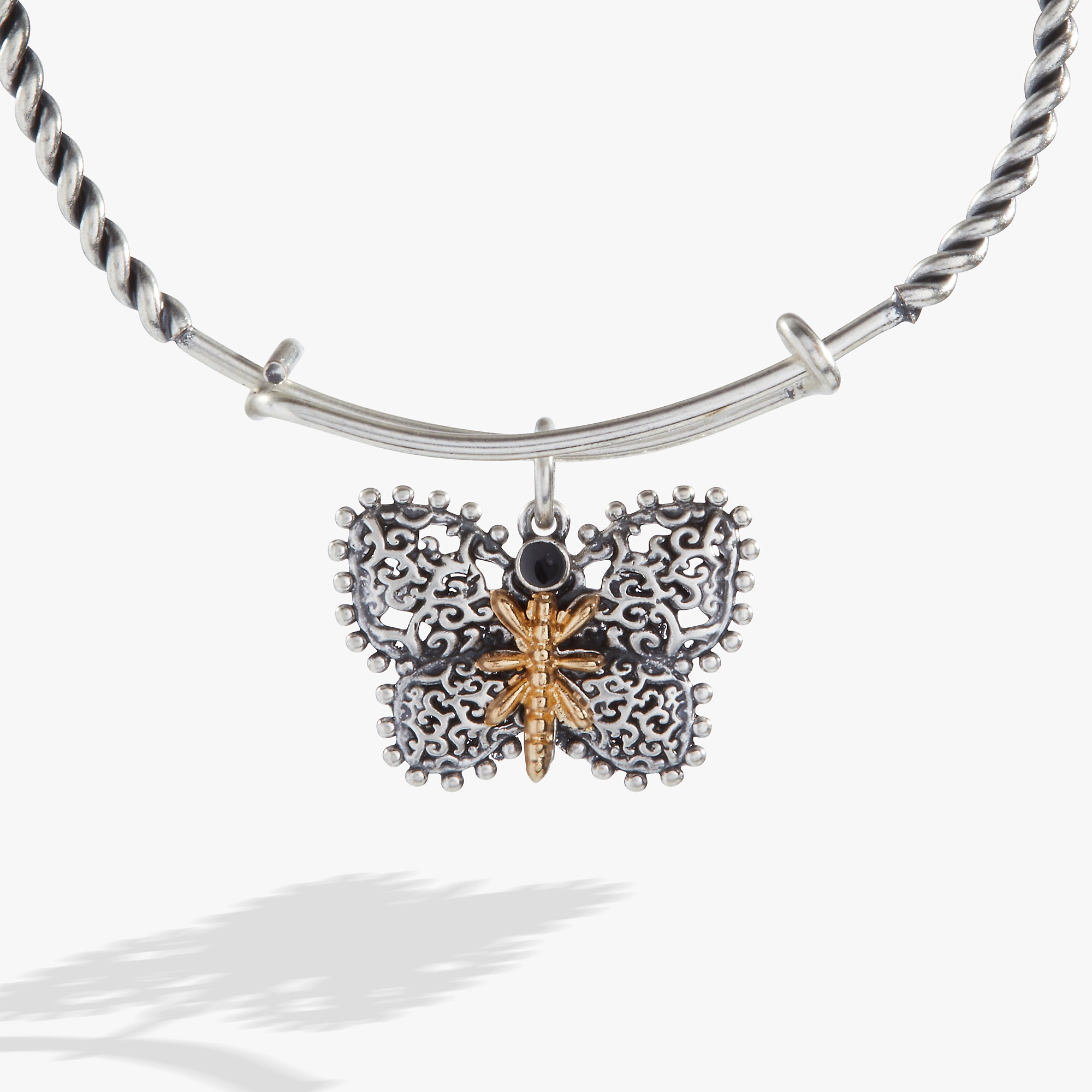 Antique Butterfly Charm Bangle - Image 2