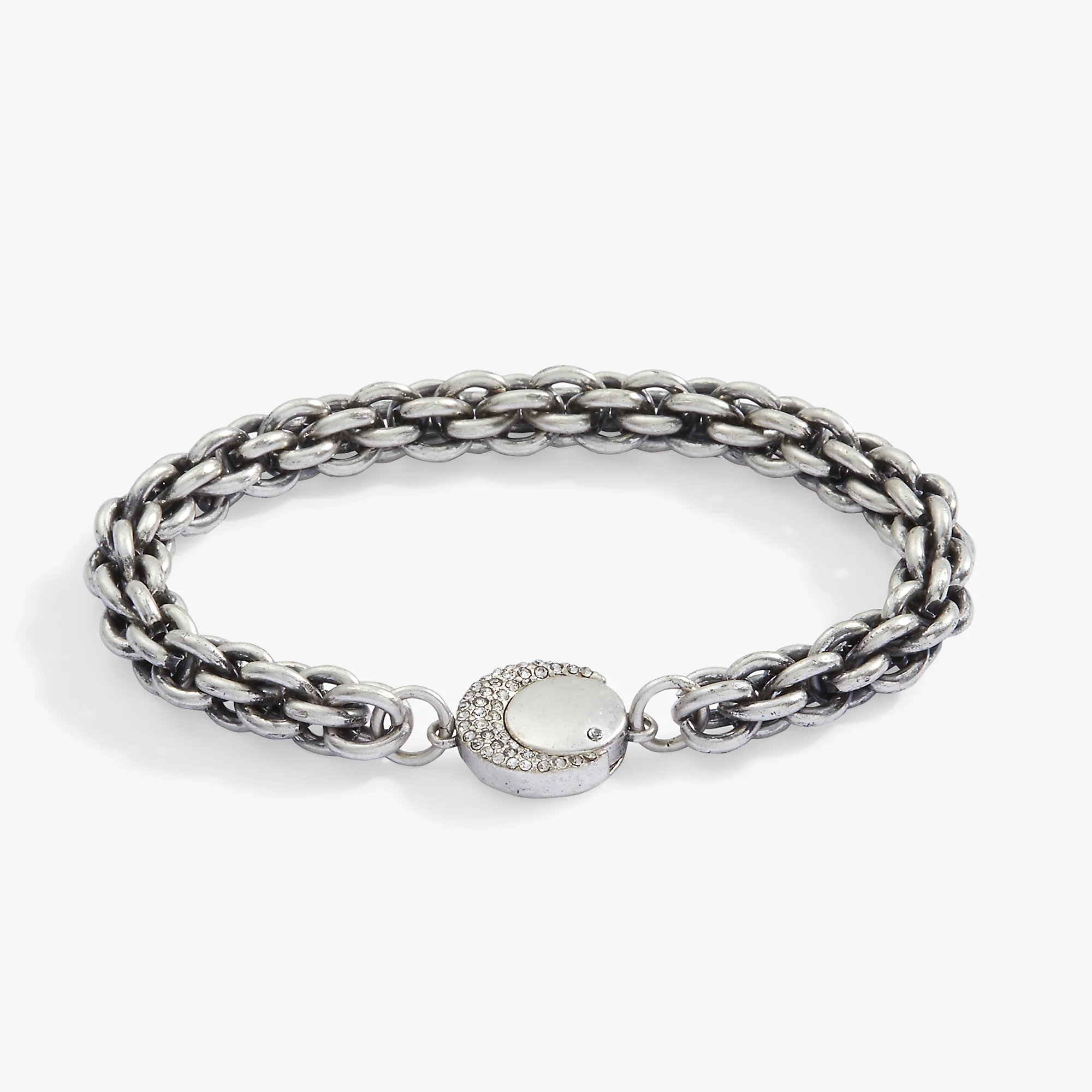 Crystal Moon Wheat Chain Bracelet