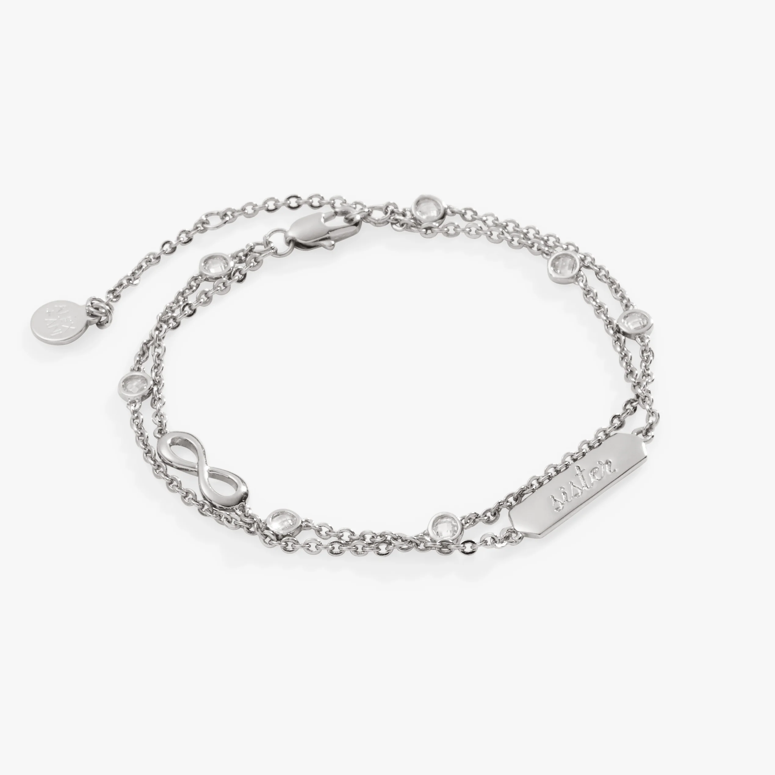 Sister Infinity Chain Double Strand Bracelet