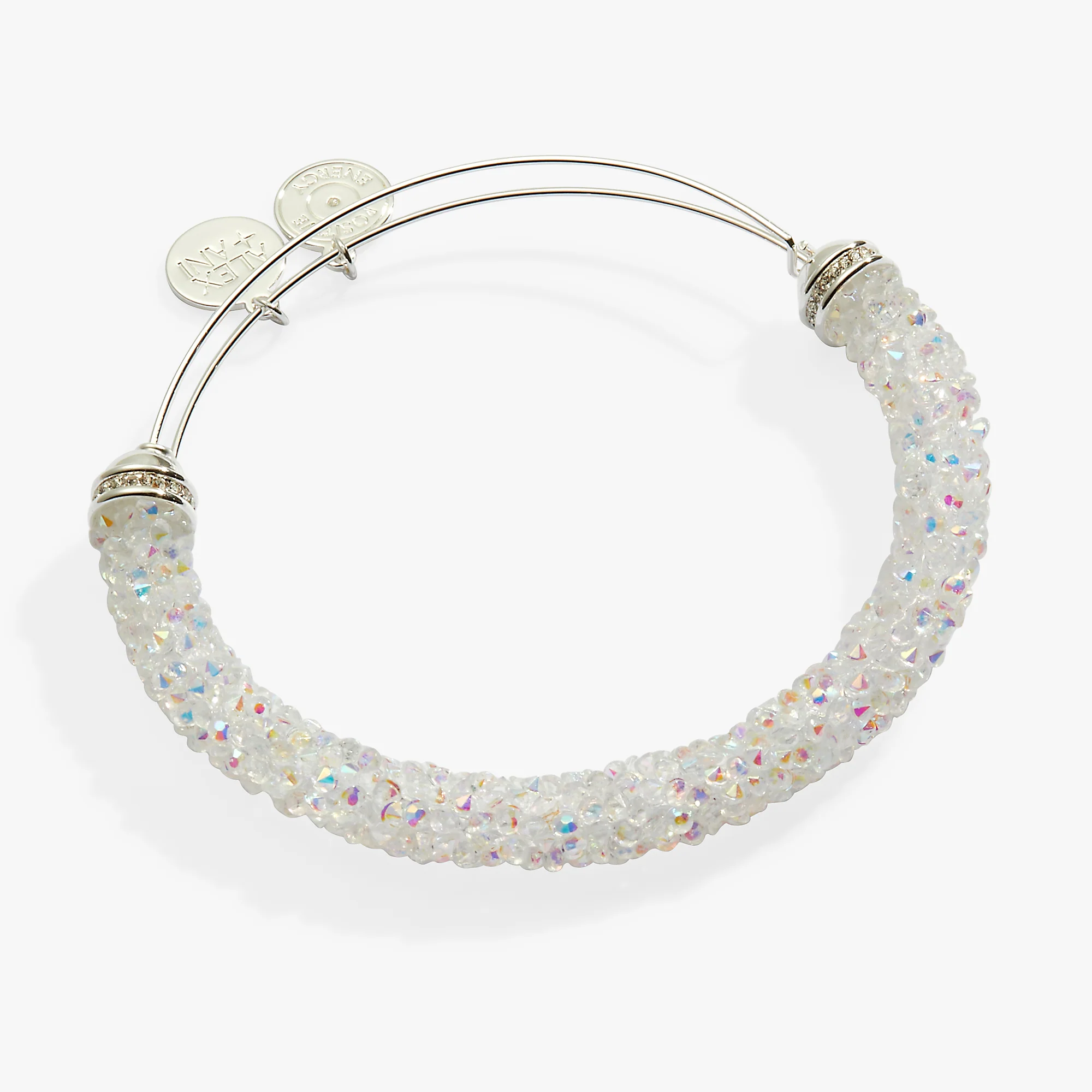 Crystal Crush Bangle. Silver