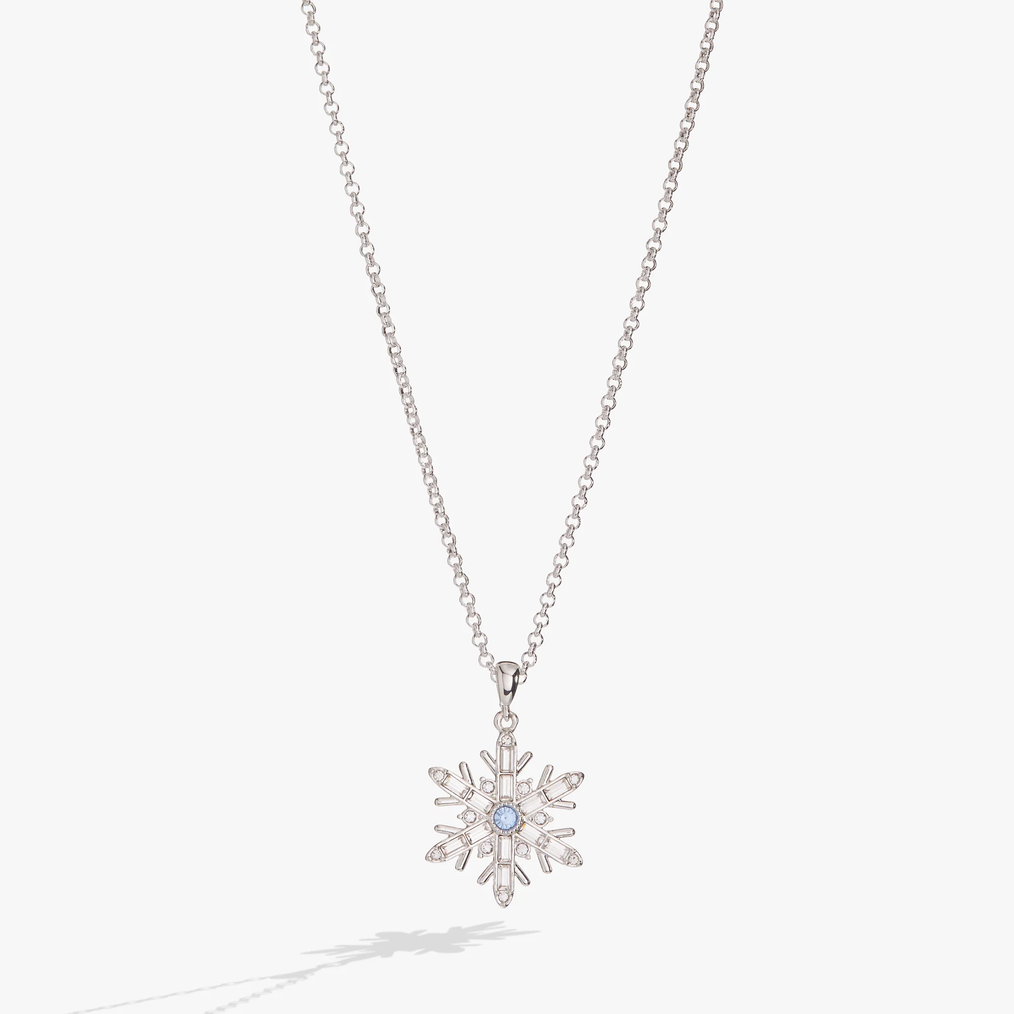 Crystal Snowflake Charm Necklace