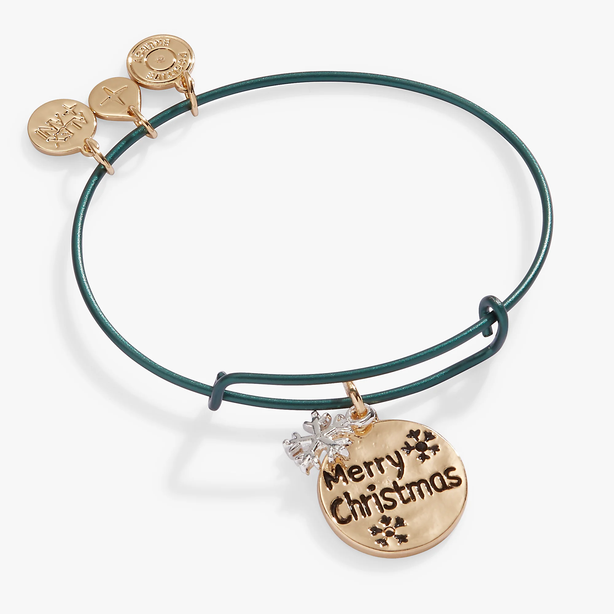 Colorful 'Merry Christmas' Ornament Charm Bangle