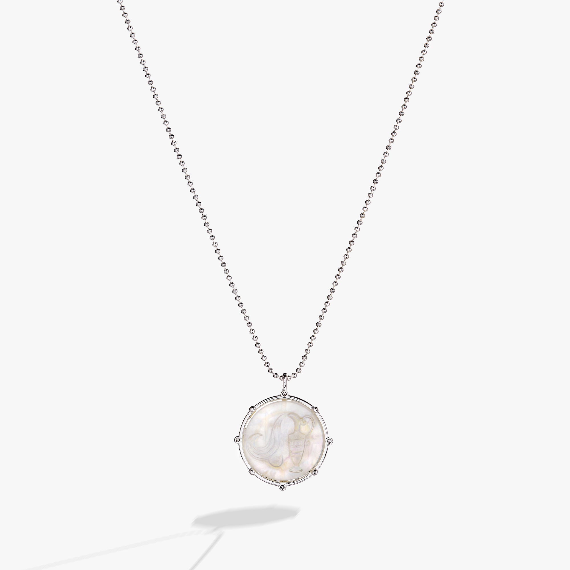 Aquarius Zodiac Double-Sided Charm Necklace