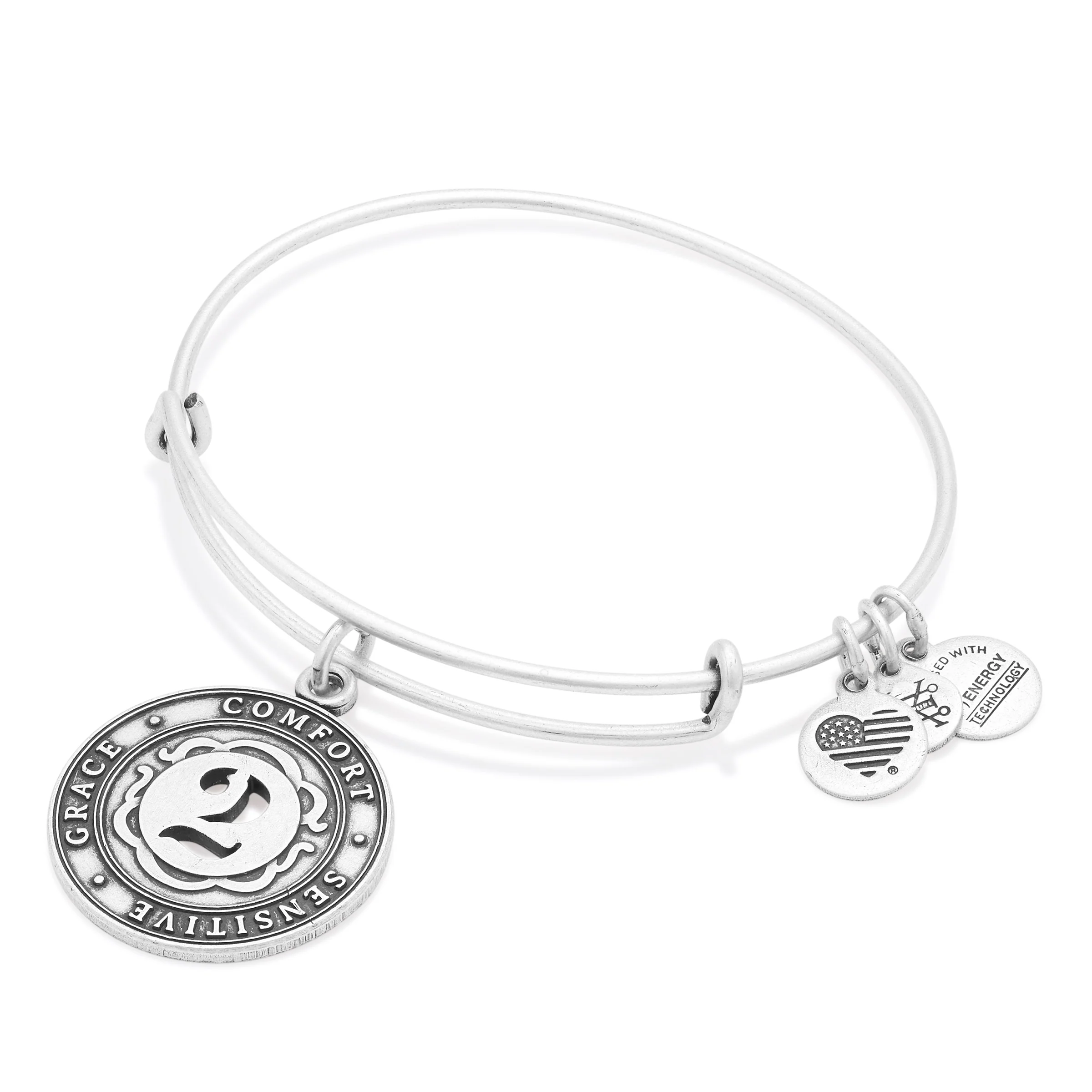 Number 2 Charm Bangle Bracelet | Grace. Comfort. and Sensitive