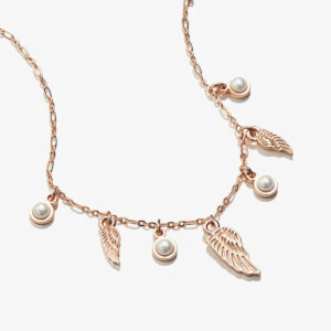 Angel Wing + Pearl Delicate Necklace