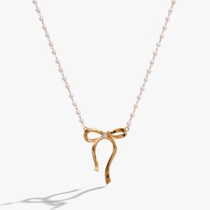 Bow Pearl Coquette Necklace