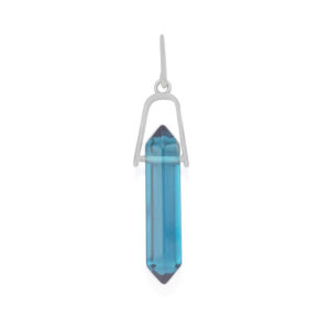 Blue Zircon Spike Necklace Pendant. December