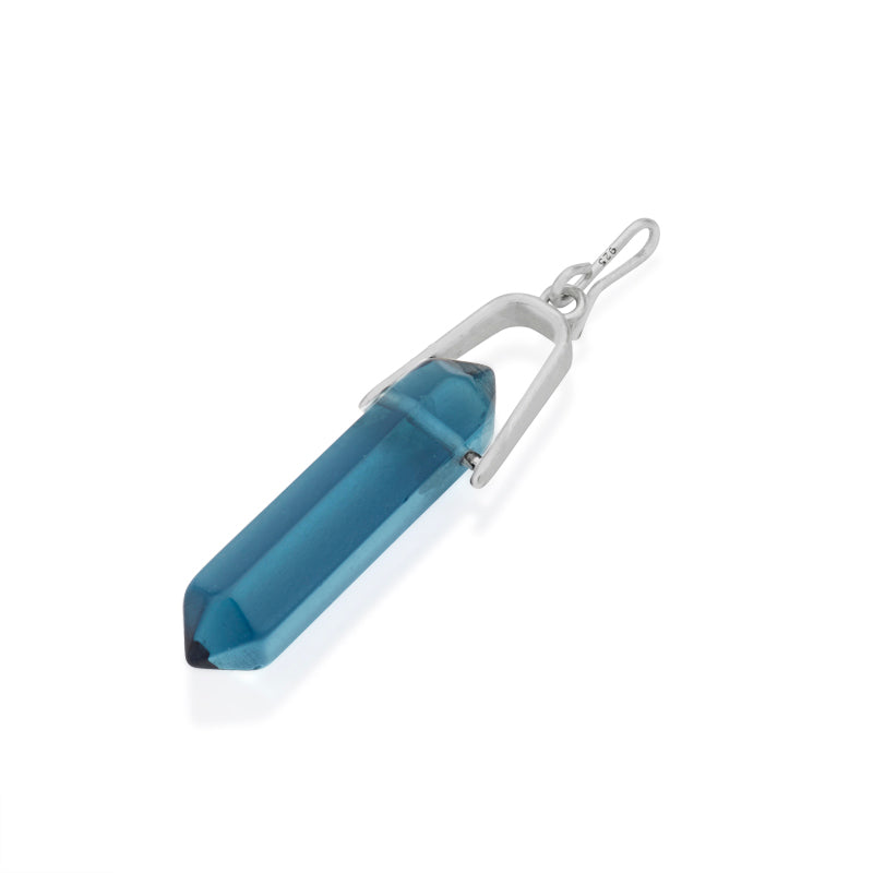 Blue Zircon Spike Necklace Pendant. December - Image 2