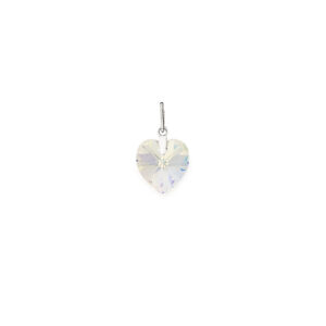 Aurora Borealis Heart Crystal Charm