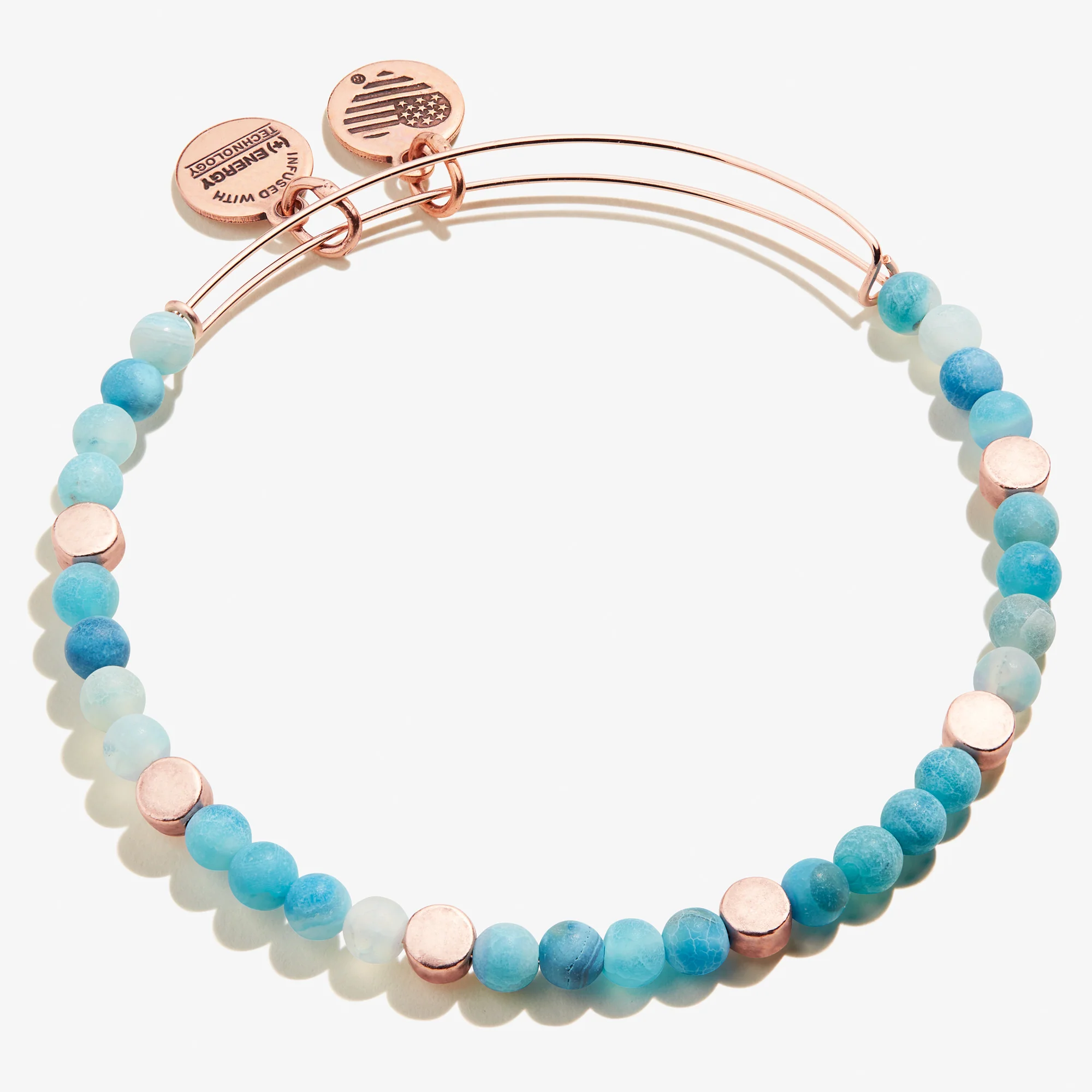 Coastal Beaded Bangle. Nautical Blue