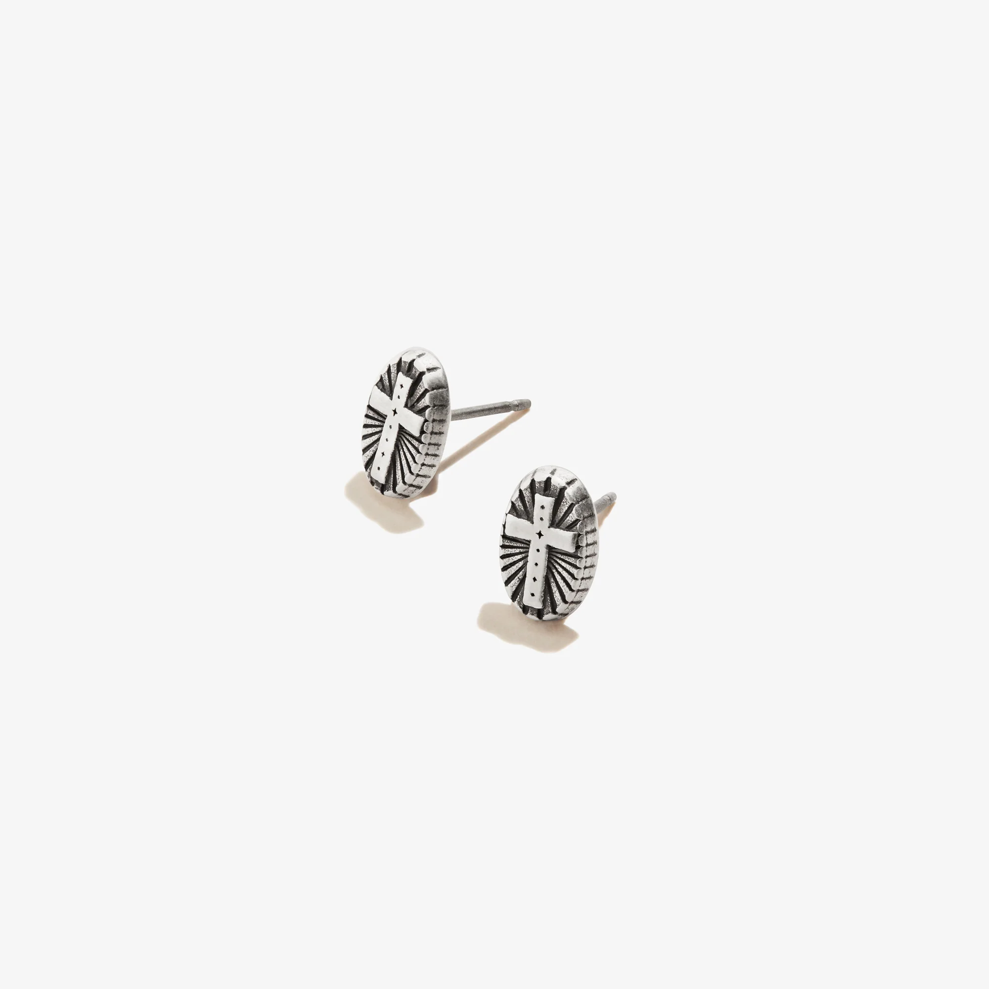 Cross Embossed Stud Earrings