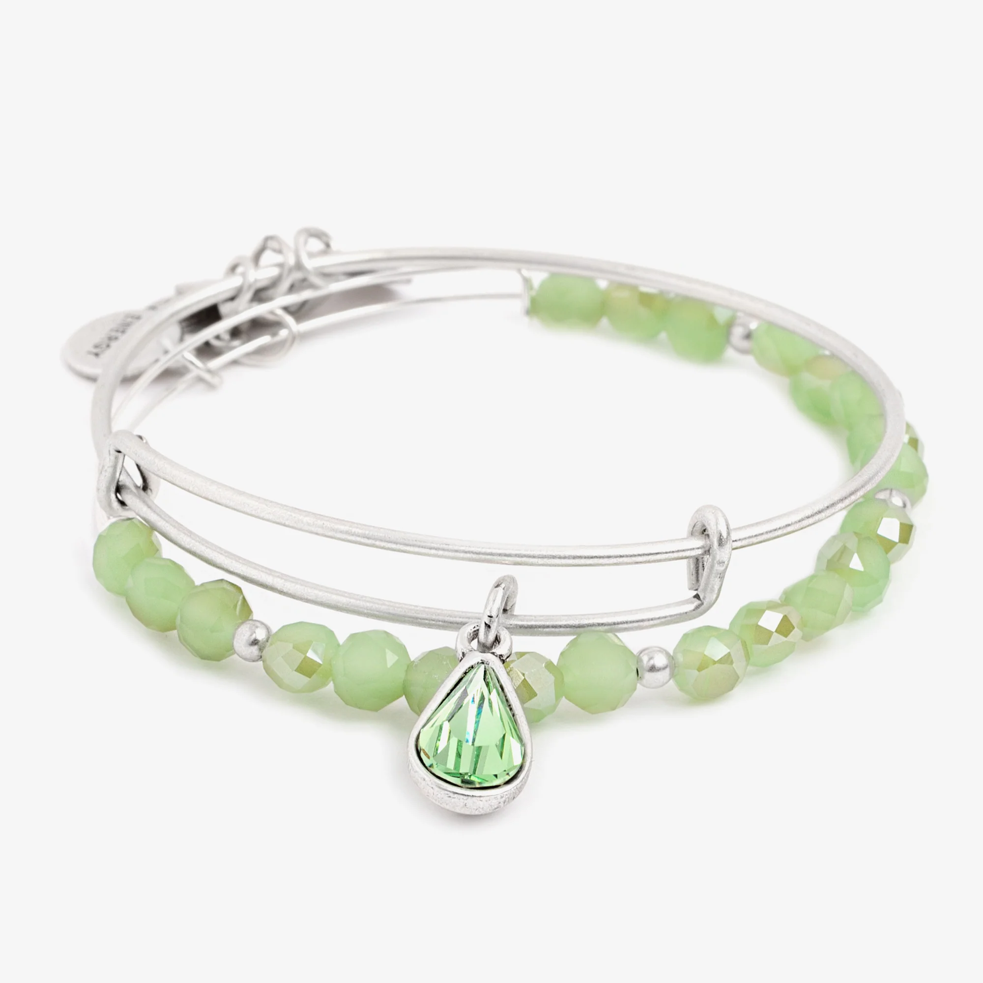 Crystal Infusion Strength Charm Bangle. Set of 2